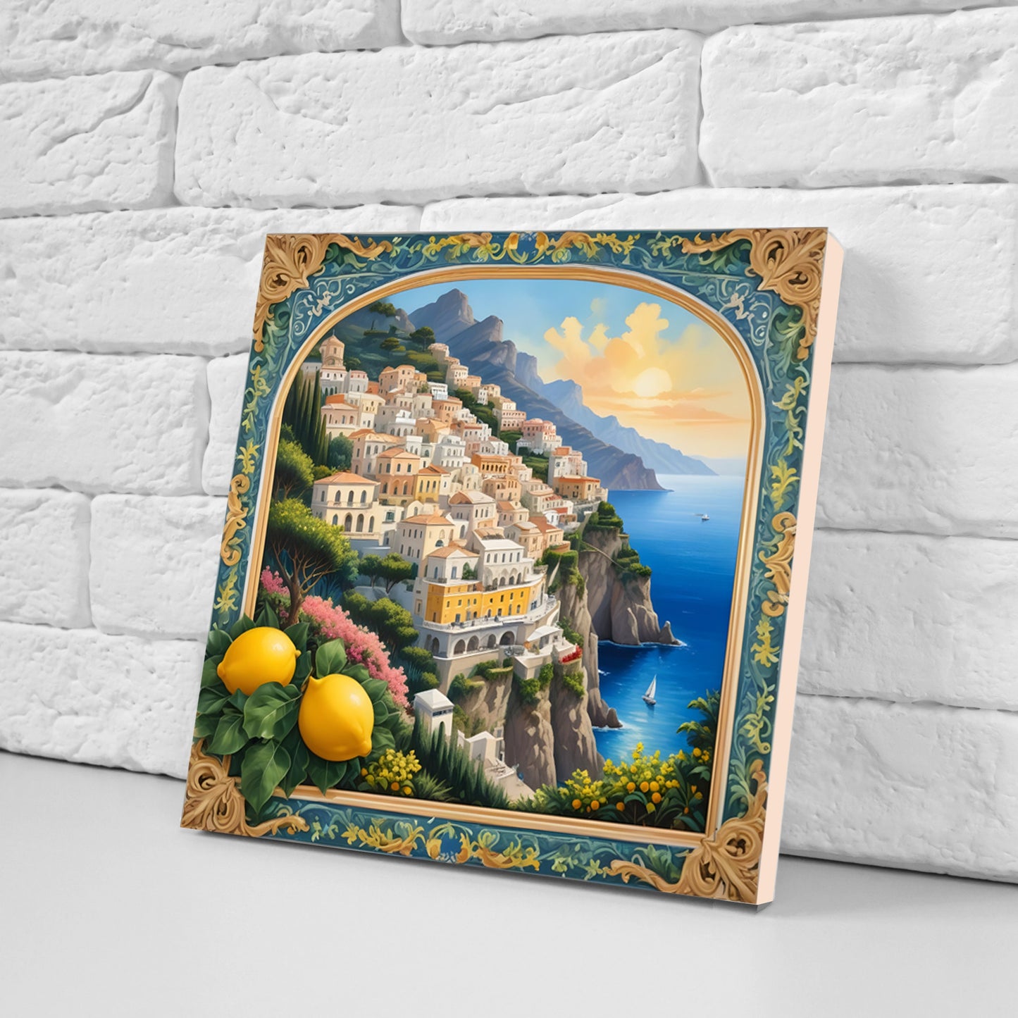 Amalfi Ceramic tiles - Set of 3 Amalfi Wall Decor Tiles - Kitchen Backsplash Tiles, Bathroom Tiles, Amalfi ceramics, Shower tiles, wall tile