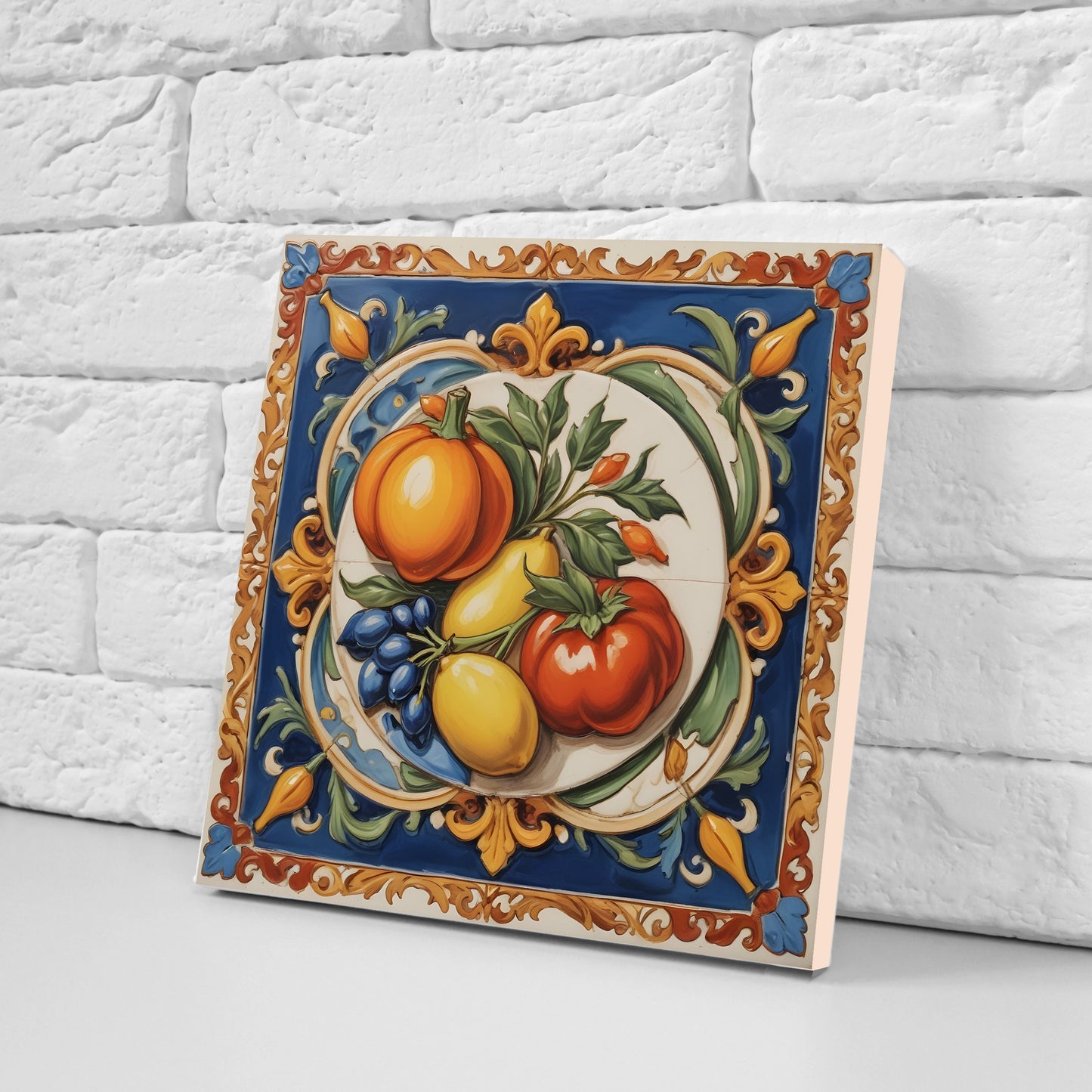Sicilian Ceramic tiles - Set of 3 Sicilian Wall Decor Tiles - Kitchen Backsplash Tiles, Bathroom Tiles, Sicilian ceramics, Shower tiles