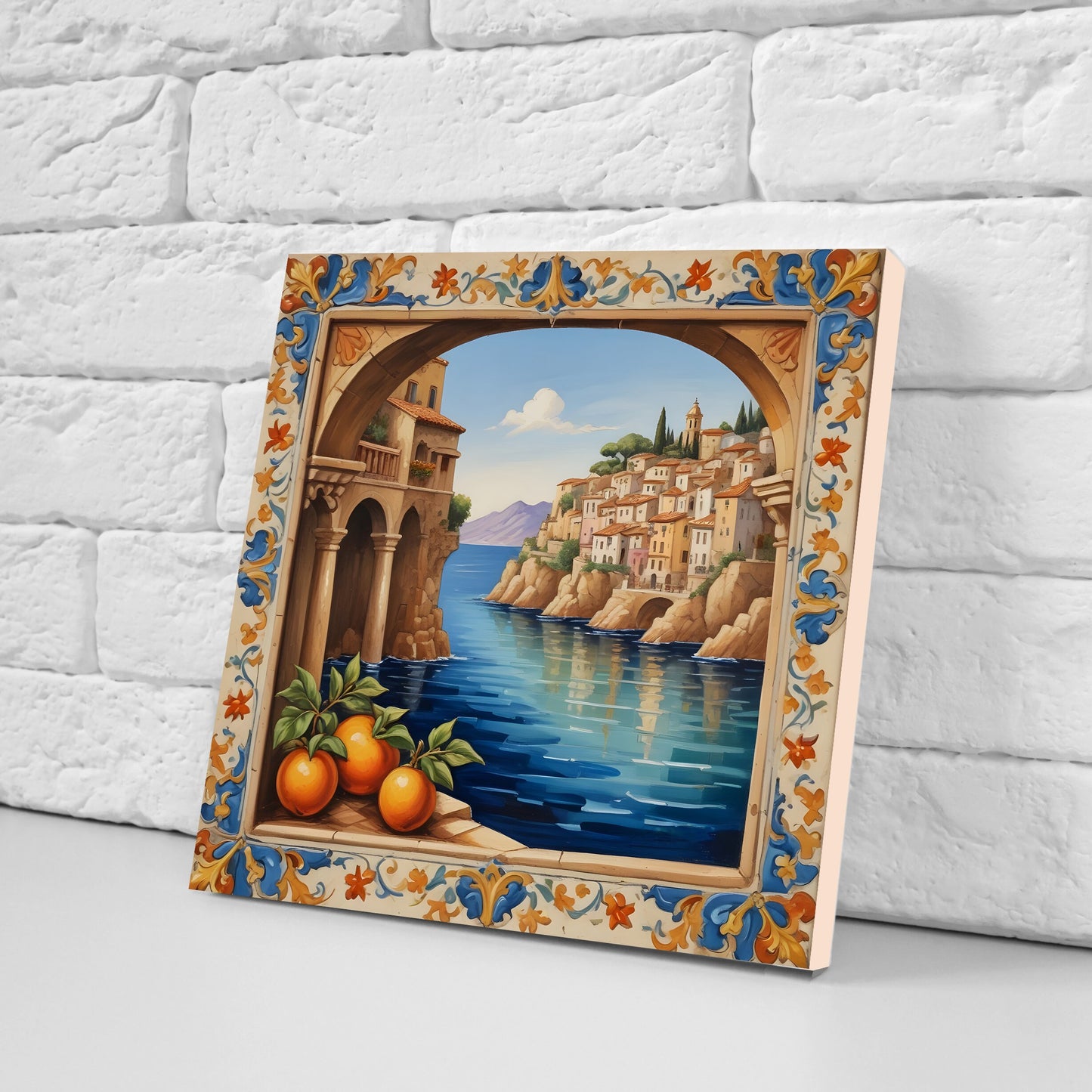 Sicilian Ceramic tiles - Set of 3 Sicilian Wall Decor Tiles - Kitchen Backsplash Tiles, Bathroom Tiles, Sicilian ceramics, Shower tiles