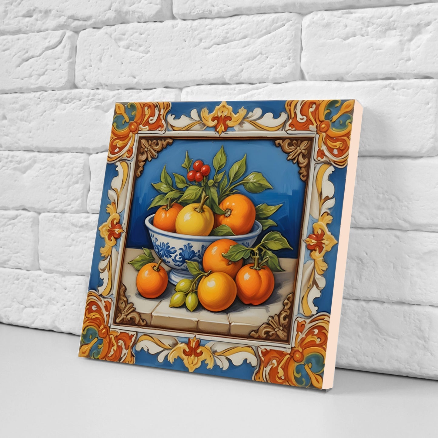 Sicilian Ceramic tiles - Set of 3 Sicilian Wall Decor Tiles - Kitchen Backsplash Tiles, Bathroom Tiles, Sicilian ceramics, Shower tiles