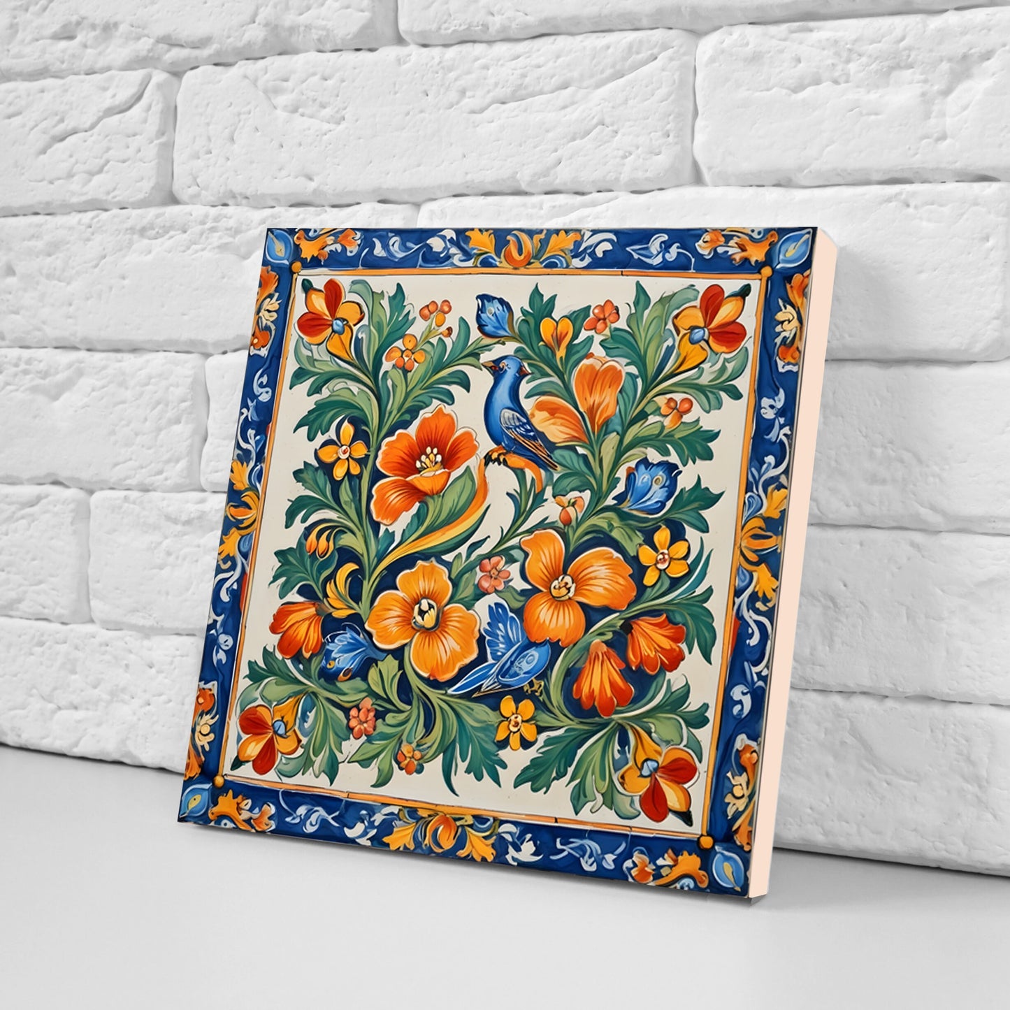Sicilian Ceramic tiles - Set of 3 Sicilian Wall Decor Tiles - Kitchen Backsplash Tiles, Bathroom Tiles, Sicilian ceramics, Shower tiles