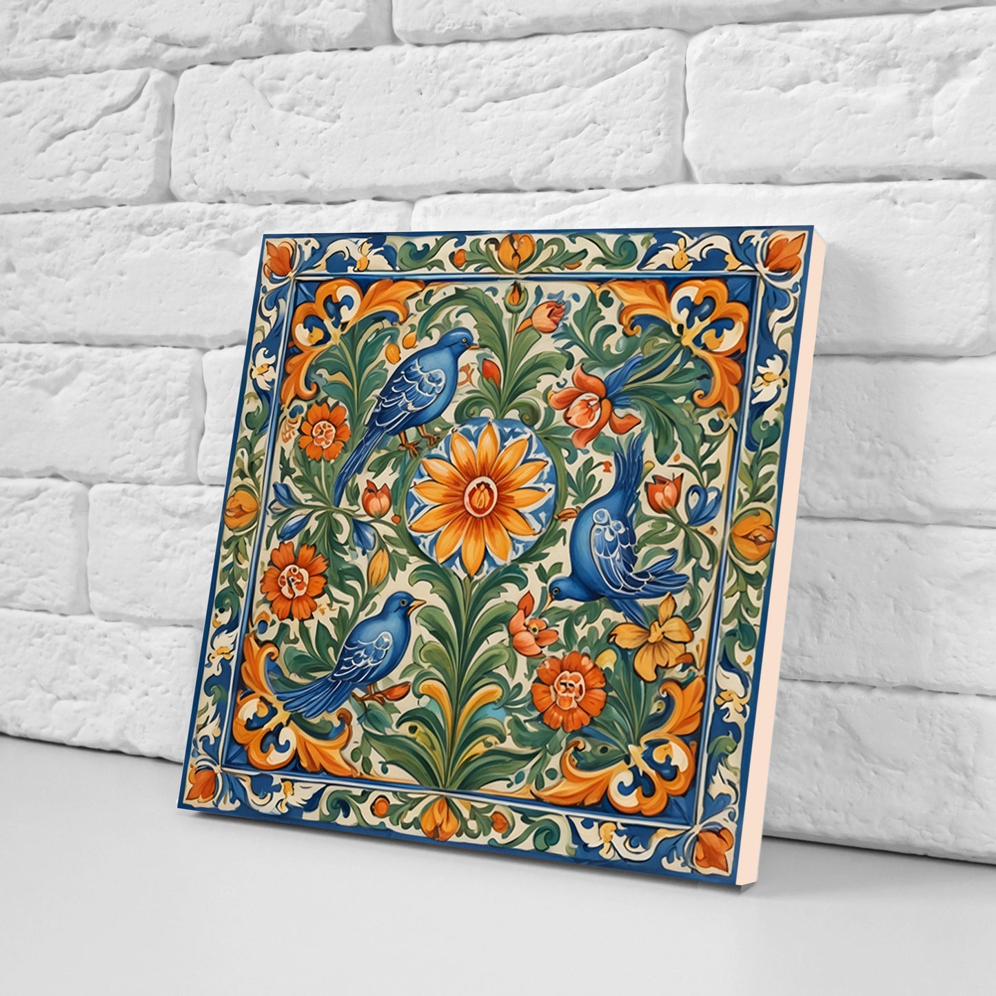 Sicilian Ceramic tiles - Set of 3 Sicilian Wall Decor Tiles - Kitchen Backsplash Tiles, Bathroom Tiles, Sicilian ceramics, Shower tiles