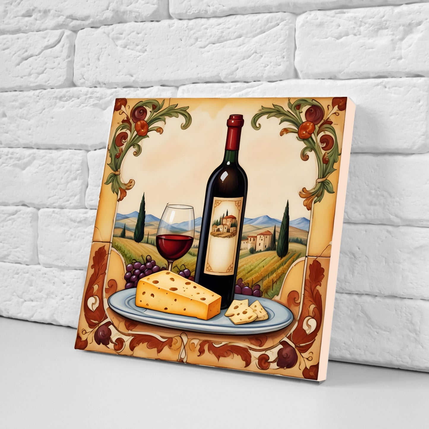 Tuscany Ceramic tiles - Set of 3 Tuscany Wall Decor Tiles - Kitchen Backsplash Tiles, Bathroom Tiles, Tuscany ceramics, Shower tiles