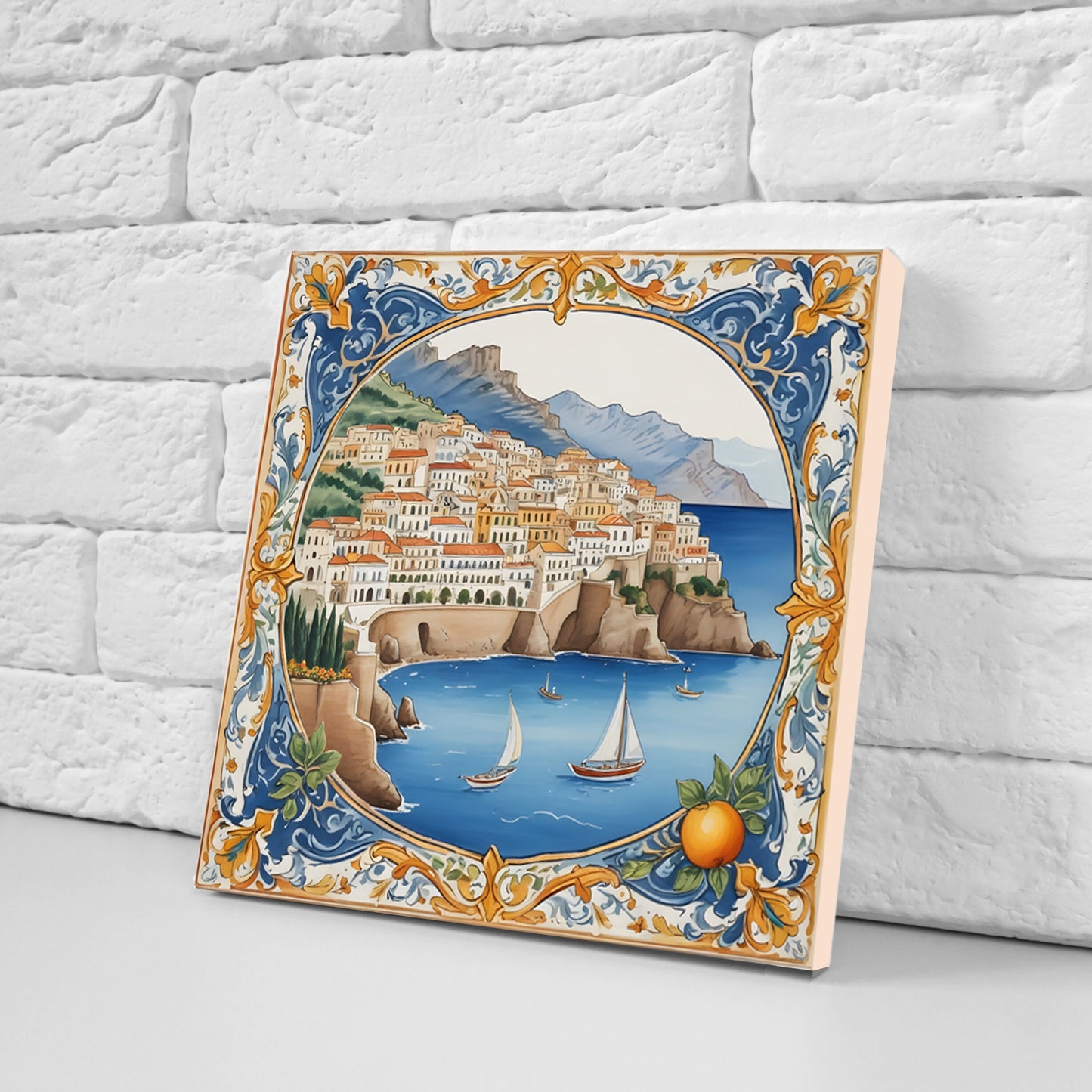 Amalfi Ceramic tiles - Set of 3 Amalfi Wall Decor Tiles - Kitchen Backsplash Tiles, Bathroom Tiles, Amalfi ceramics, Shower tiles, wall tile