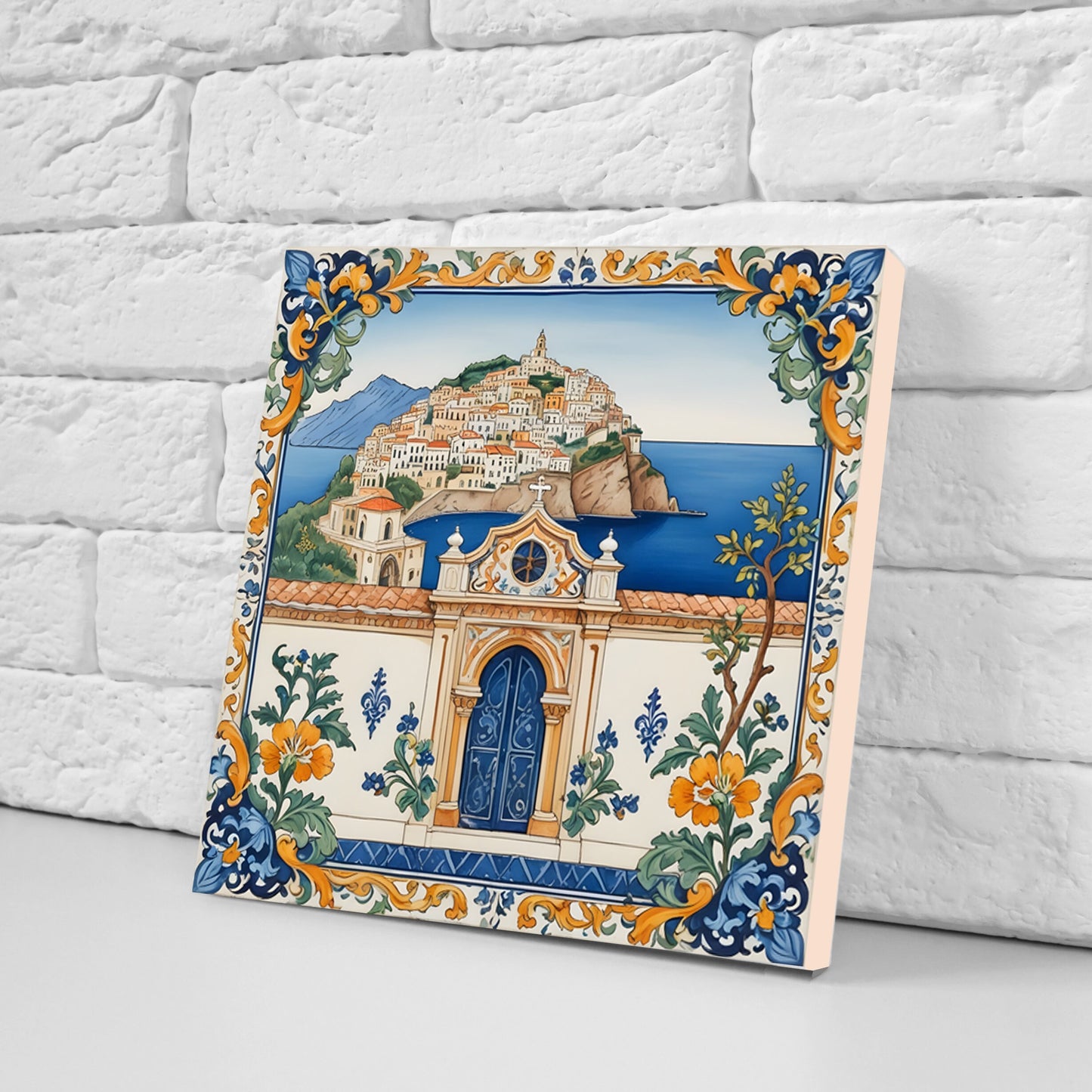 Amalfi Ceramic tiles - Set of 3 Amalfi Wall Decor Tiles - Kitchen Backsplash Tiles, Bathroom Tiles, Amalfi ceramics, Shower tiles, wall tile