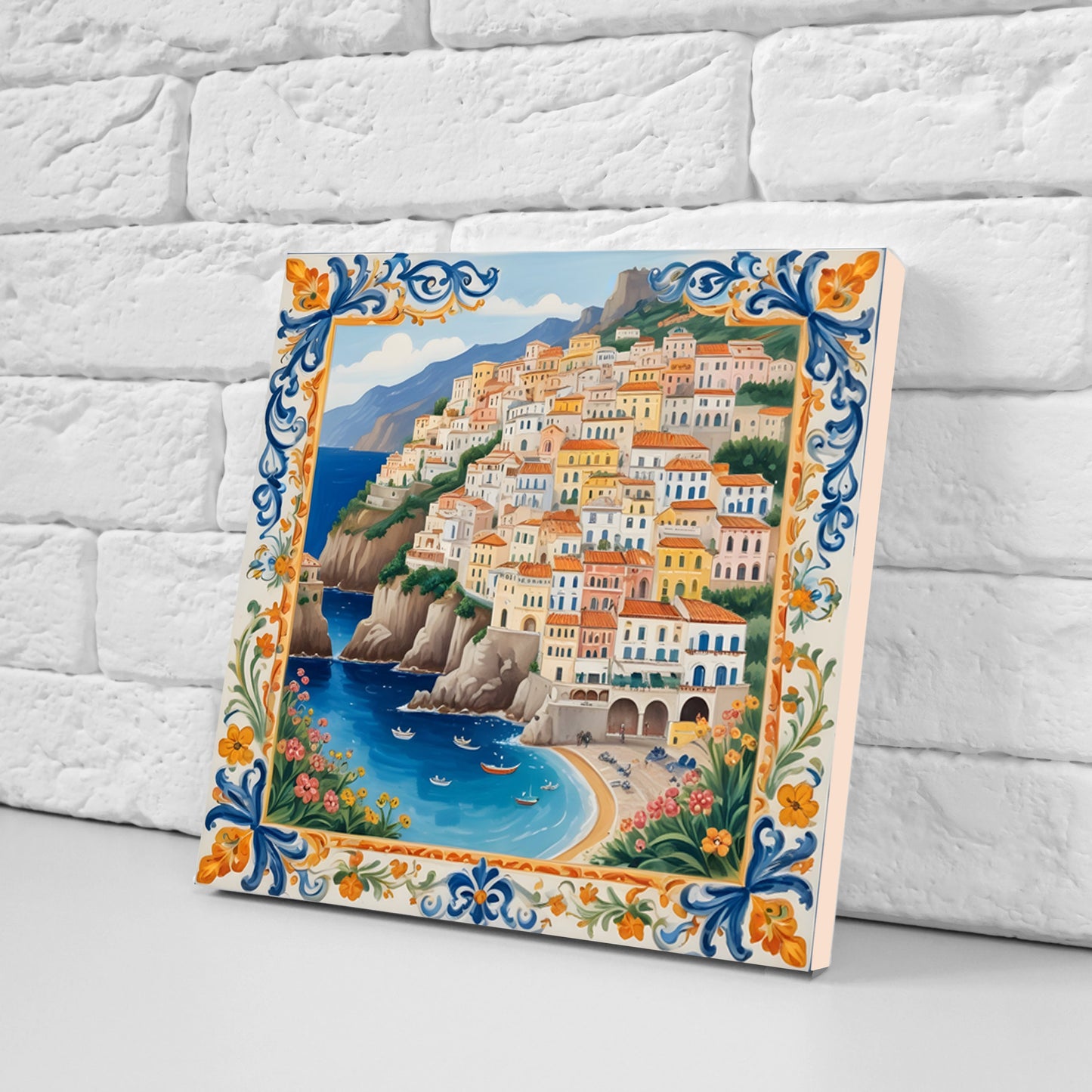 Amalfi Ceramic tiles - Set of 3 Amalfi Wall Decor Tiles - Kitchen Backsplash Tiles, Bathroom Tiles, Amalfi ceramics, Shower tiles, wall tile