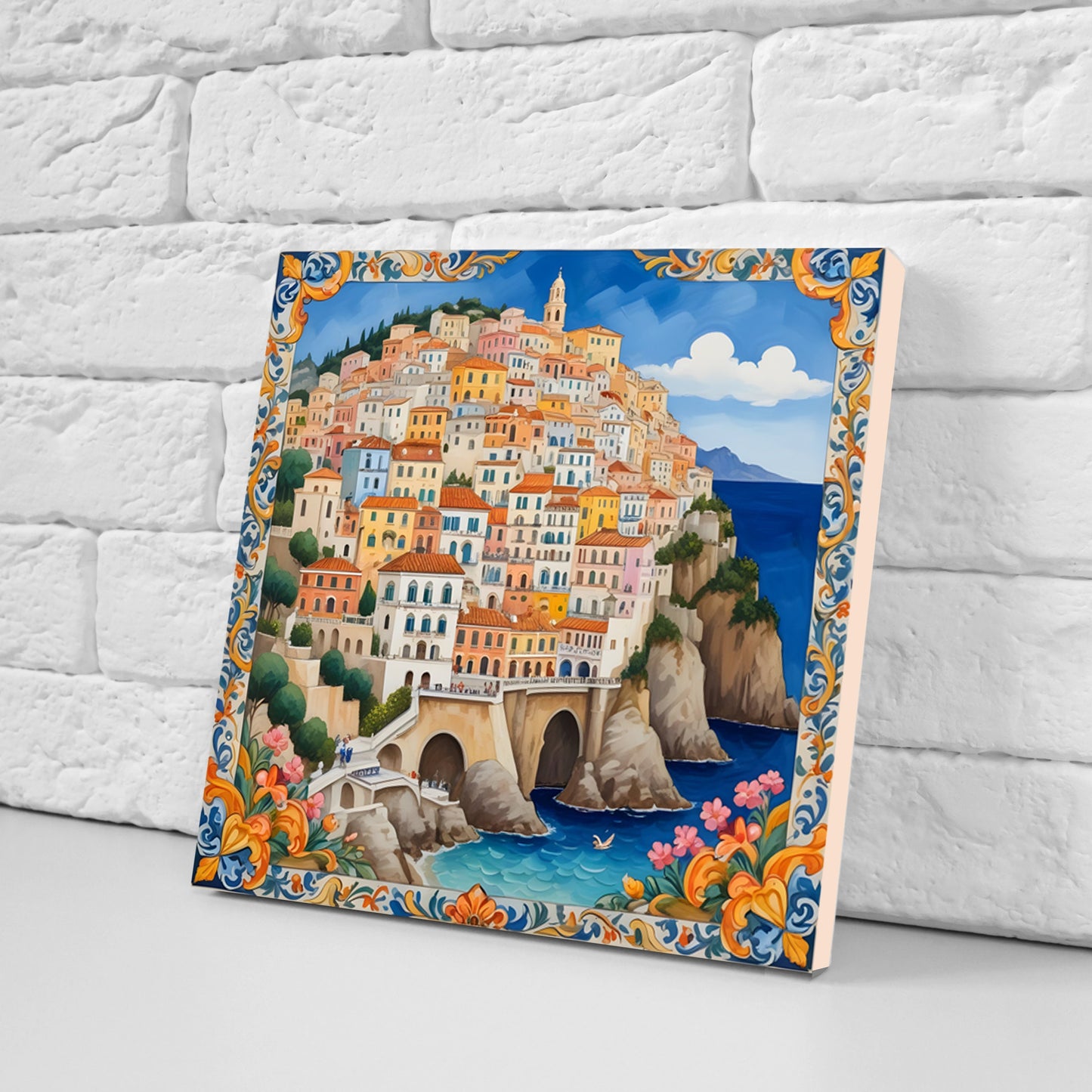 Amalfi Ceramic tiles - Set of 3 Amalfi Wall Decor Tiles - Kitchen Backsplash Tiles, Bathroom Tiles, Amalfi ceramics, Shower tiles, wall tile