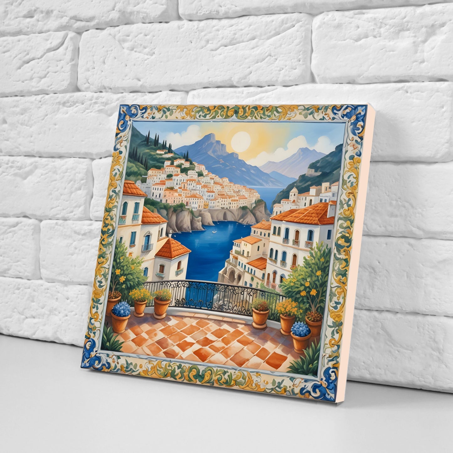 Amalfi Ceramic tiles - Set of 3 Amalfi Wall Decor Tiles - Kitchen Backsplash Tiles, Bathroom Tiles, Amalfi ceramics, Shower tiles, wall tile