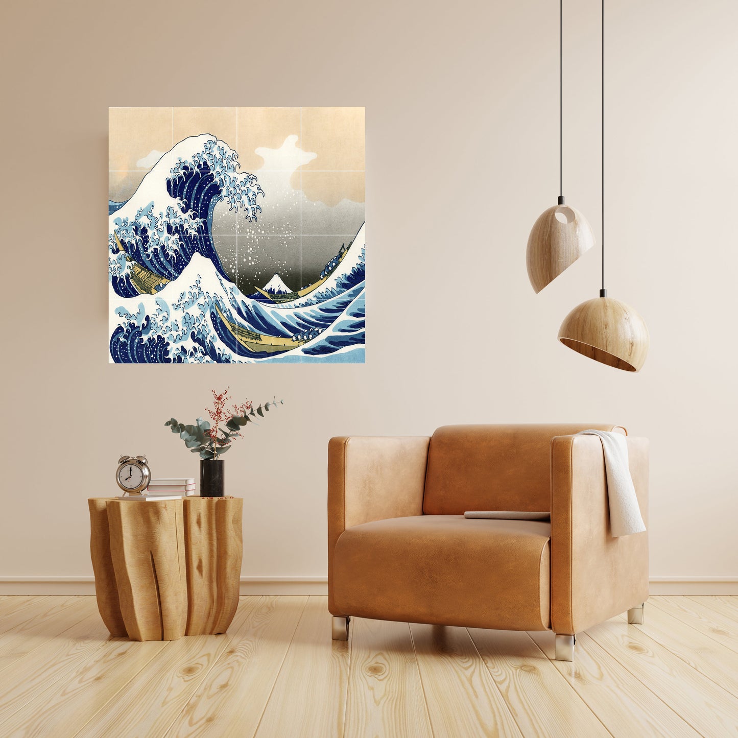 Tile Mural/Mosaic Ceramic Panel of The Great Wage Off Kanagawa - Hokusai wall print - Japanese Art - Hokusai art - Tile Mosaic Art