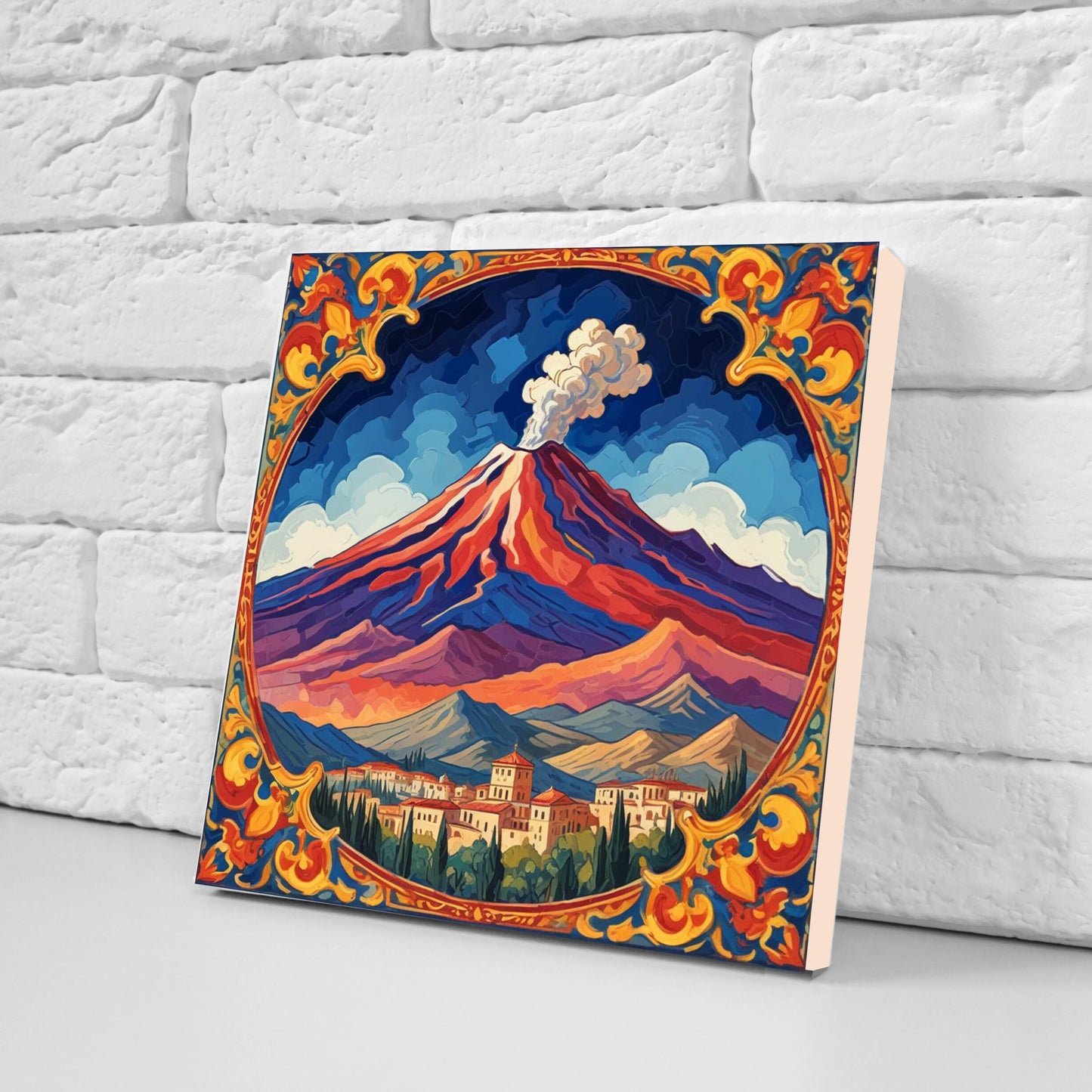 Sicilian Ceramic tiles - Set of 2 Sicilian Wall Decor Tiles - Kitchen Backsplash Tiles, Bathroom Tiles, Sicilian ceramics, Shower tiles