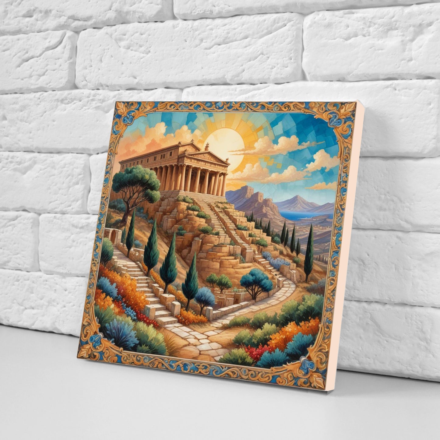 Sicilian Ceramic tiles - Set of 2 Sicilian Wall Decor Tiles - Kitchen Backsplash Tiles, Bathroom Tiles, Sicilian ceramics, Shower tiles