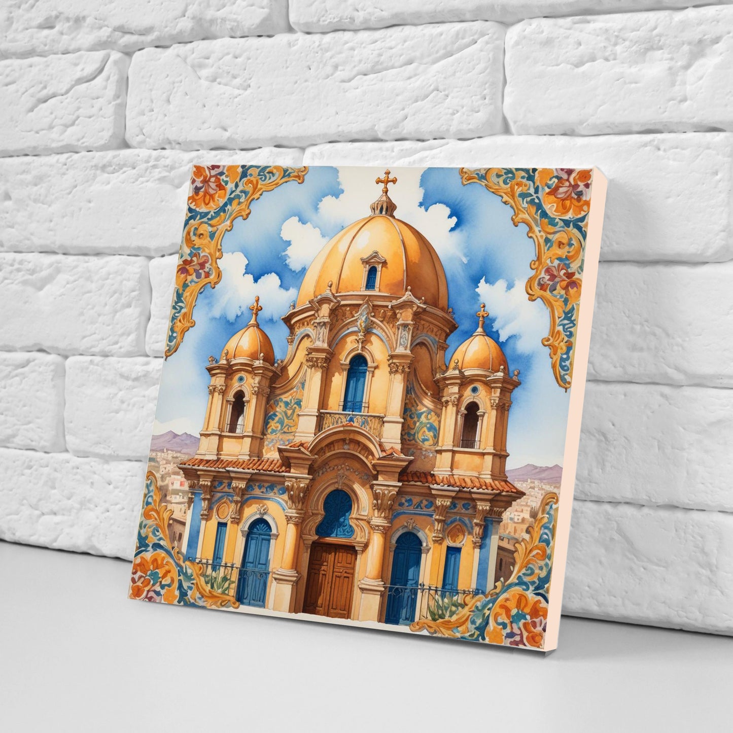 Sicilian Ceramic tiles - Set of 2 Sicilian Wall Decor Tiles - Kitchen Backsplash Tiles, Bathroom Tiles, Sicilian ceramics, Shower tiles