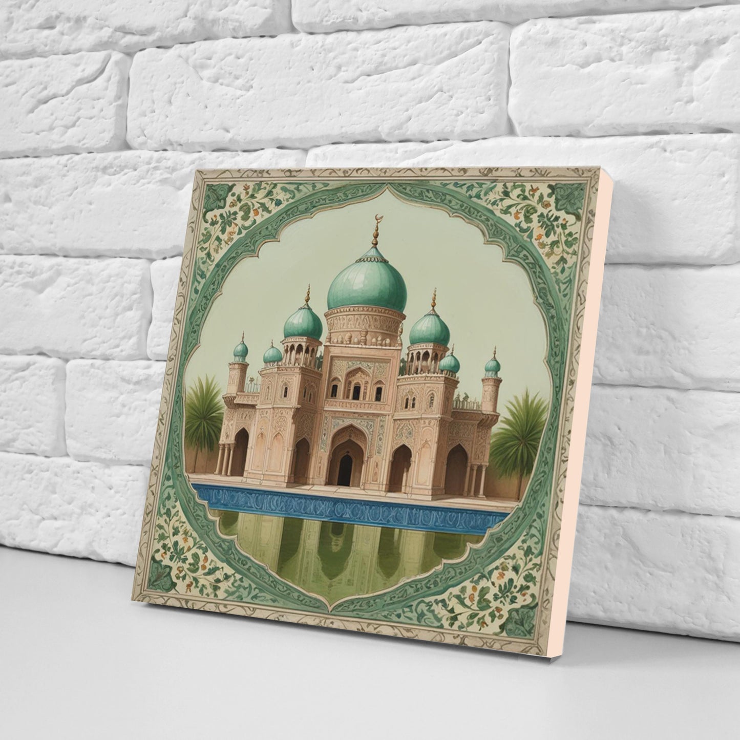 Set of 3 Indian Temples Ceramic Wall Tiles - Gloss Finish - Indian Wall Art Print - Temple art - Temple Decor - Temple print -Mughal print