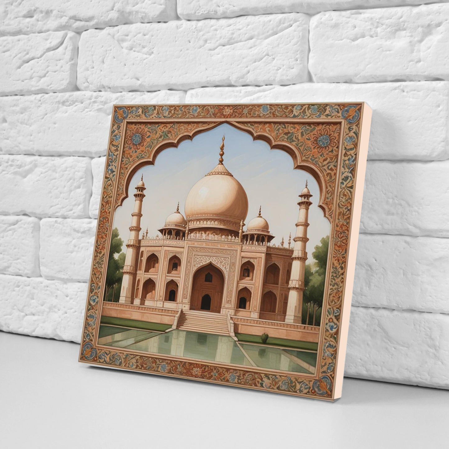 Set of 3 Indian Temples Ceramic Wall Tiles - Gloss Finish - Indian Wall Art Print - Temple art - Temple Decor - Temple print -Mughal print