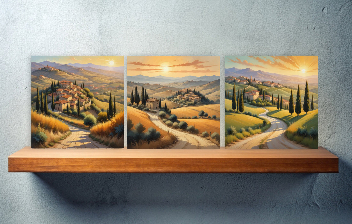 Tuscany Ceramic tiles - Set of 3 Tuscany Wall Decor Tiles - Kitchen Backsplash Tiles, Bathroom Tiles, Tuscany ceramics, Shower tiles