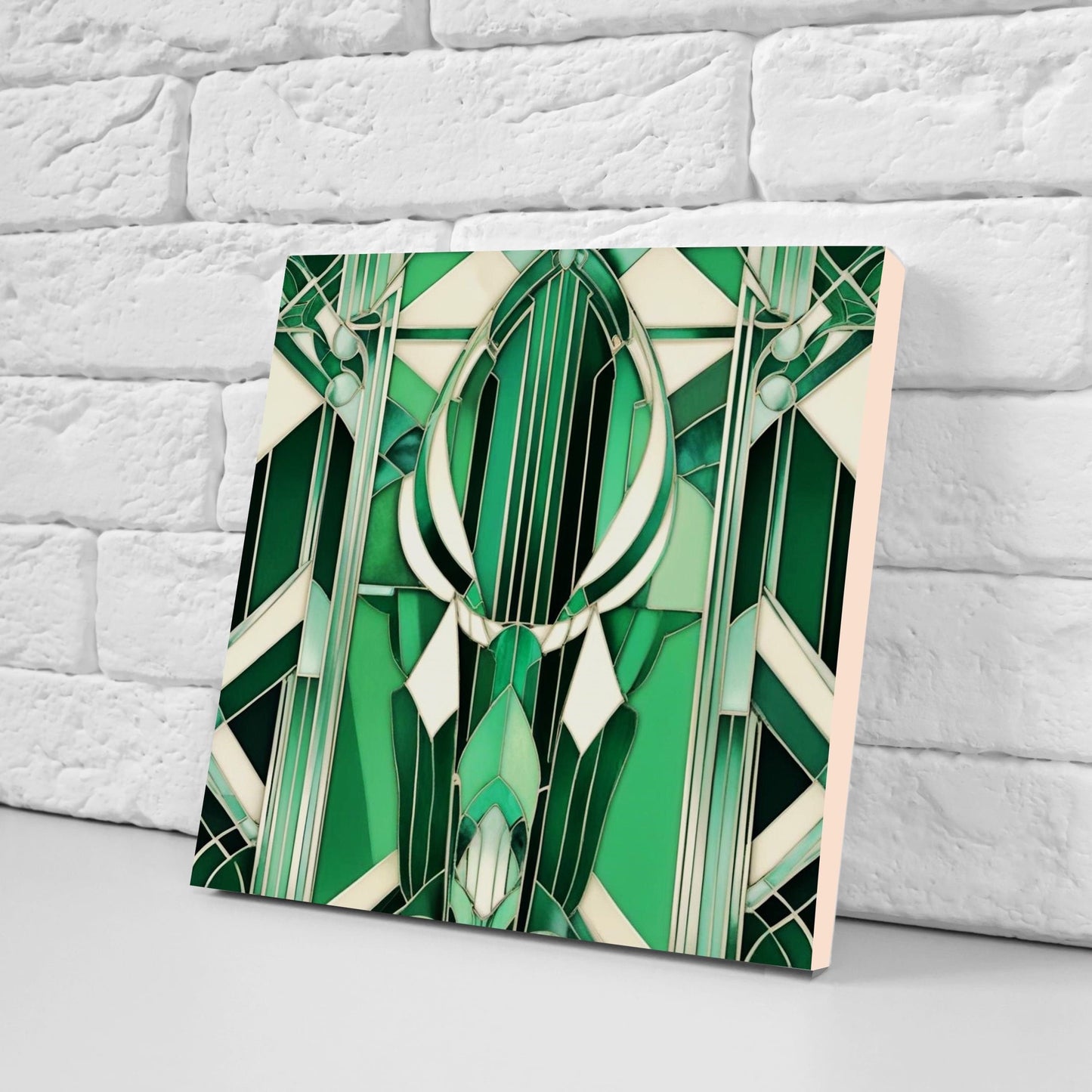 Art Deco Ceramic tiles - Set of 2 Art Deco Wall Decor Geometric Tiles - Kitchen Backsplash Tiles, Table Decorative Tiles, Bathroom Tiles