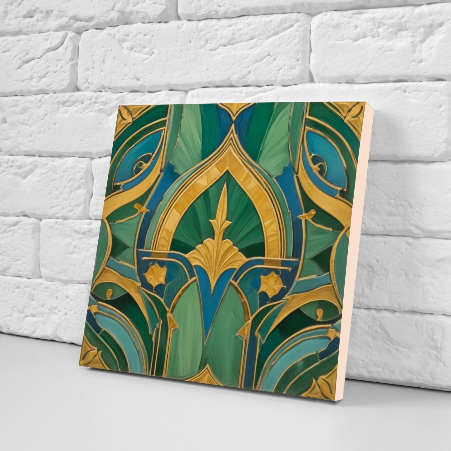 Art Deco Ceramic tiles - Set of 2 Art Deco Wall Decor Geometric Tiles - Kitchen Backsplash Tiles, Table Decorative Tiles, Bathroom Tiles