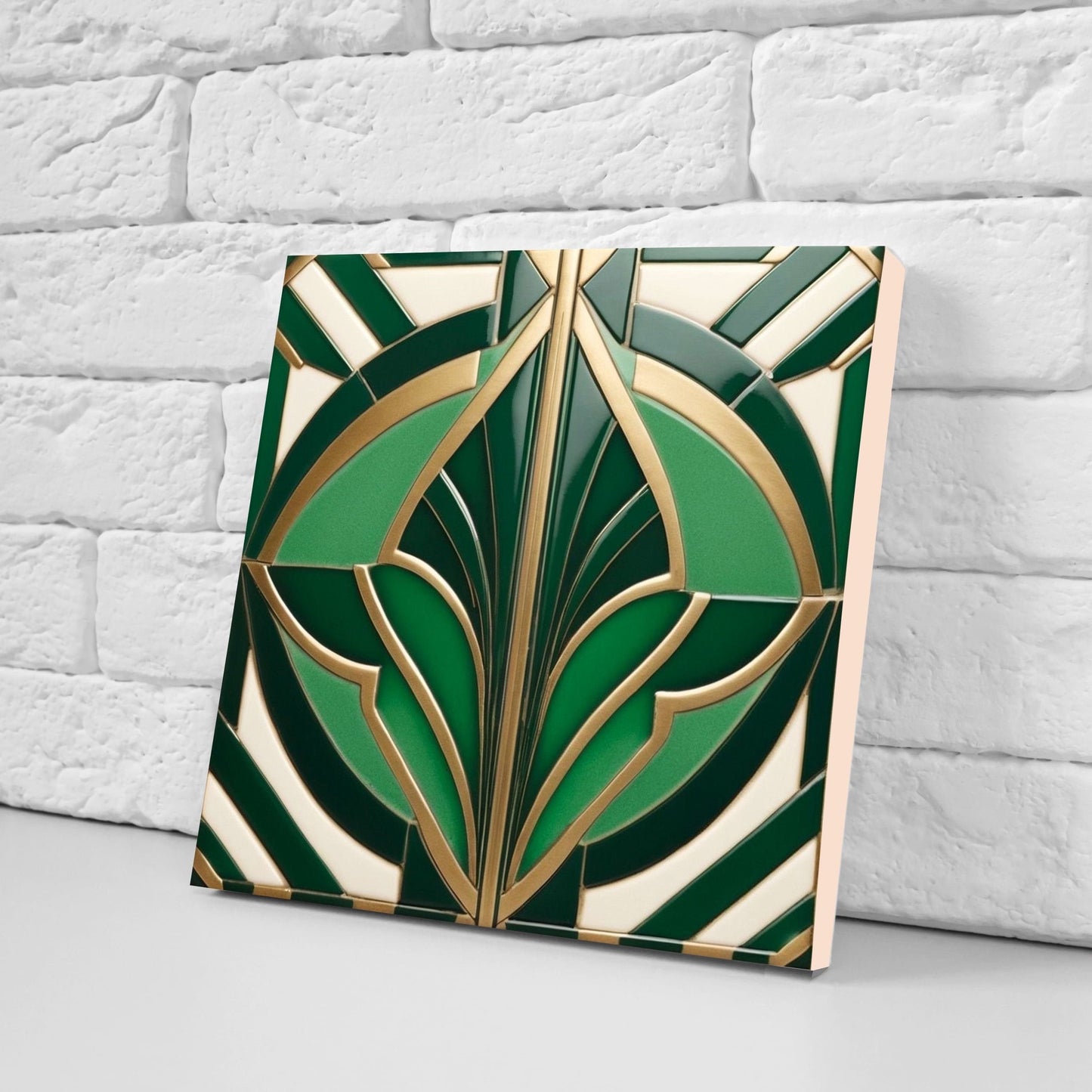 Art Deco Ceramic tiles - Set of 2 Art Deco Wall Decor Geometric Tiles - Kitchen Backsplash Tiles, Table Decorative Tiles, Bathroom Tiles