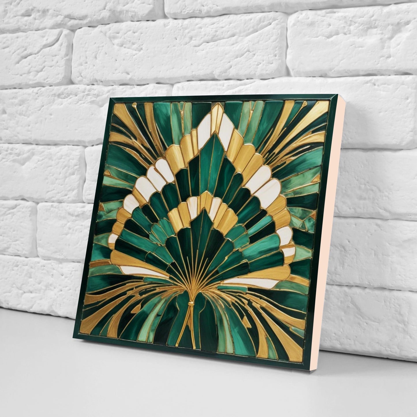 Art Deco Ceramic tiles - Set of 2 Art Deco Wall Decor Geometric Tiles - Kitchen Backsplash Tiles, Table Decorative Tiles, Bathroom Tiles