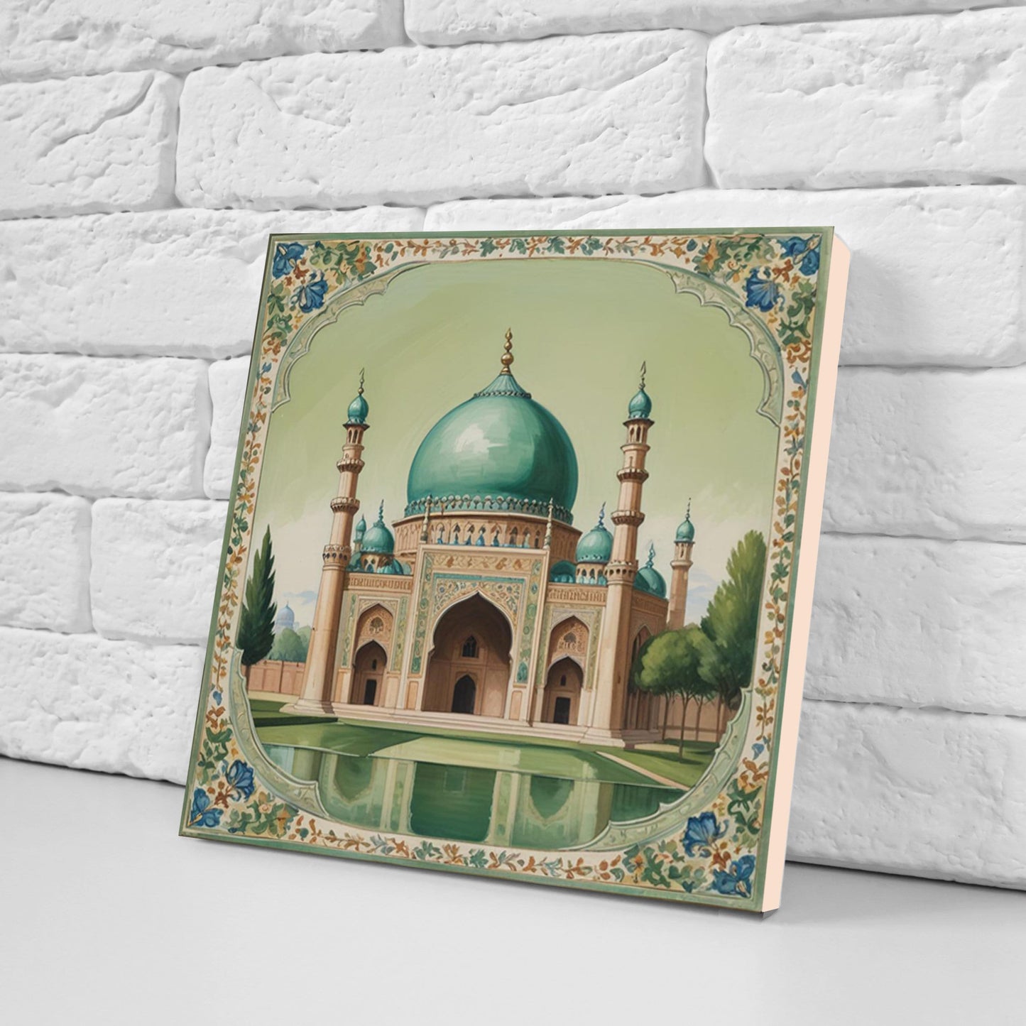 Set of 3 Indian Temples Ceramic Wall Tiles - Gloss Finish - Indian Wall Art Print - Temple art - Temple Decor - Temple print -Mughal print