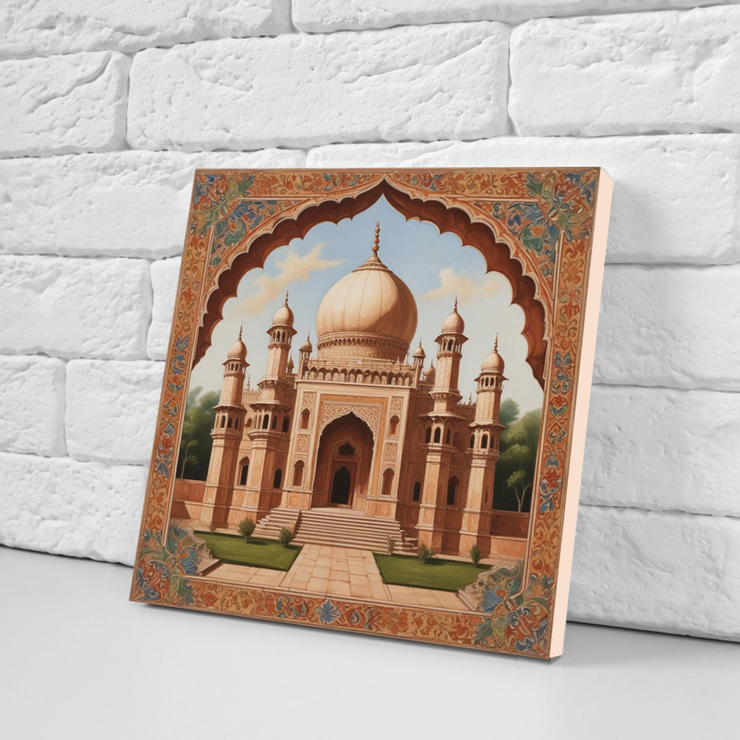 Set of 3 Indian Temples Ceramic Wall Tiles - Gloss Finish - Indian Wall Art Print - Temple art - Temple Decor - Temple print -Mughal print