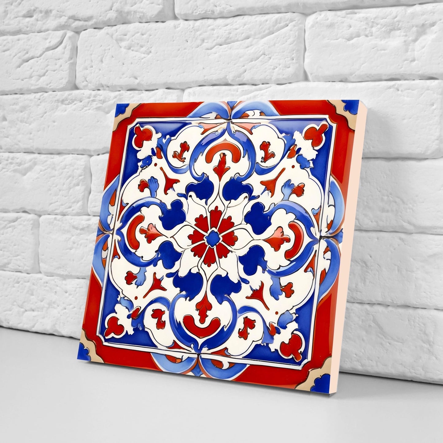 Italian Majolica Tiles - Set of 2 Sicilian Wall Decor Tiles - Kitchen Backsplash Tiles, Table Decorative Tiles, Bathroom Tiles, Coaster