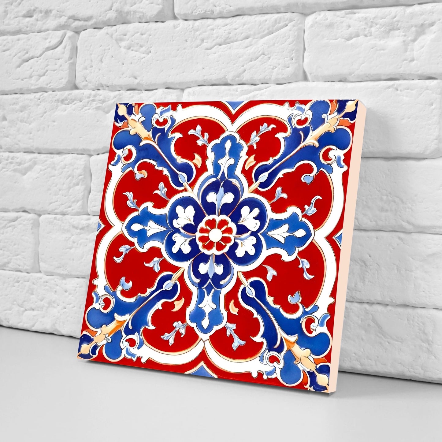 Italian Majolica Tiles - Set of 2 Sicilian Wall Decor Tiles - Kitchen Backsplash Tiles, Table Decorative Tiles, Bathroom Tiles, Coaster