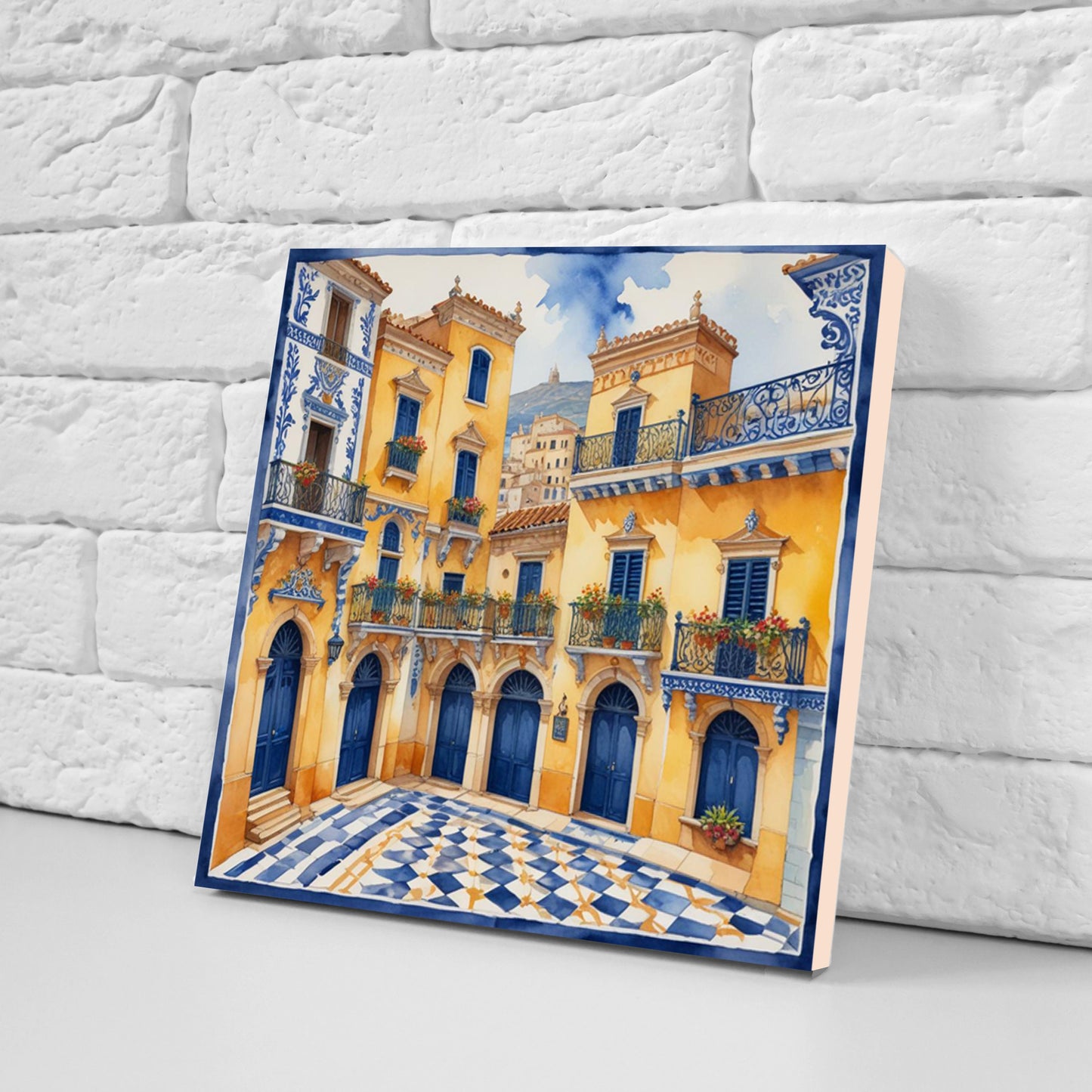 Sicilian Ceramic tiles - Set of 3 Sicilian Wall Decor Tiles - Kitchen Backsplash Tiles, Bathroom Tiles, Sicilian ceramics, Shower tiles
