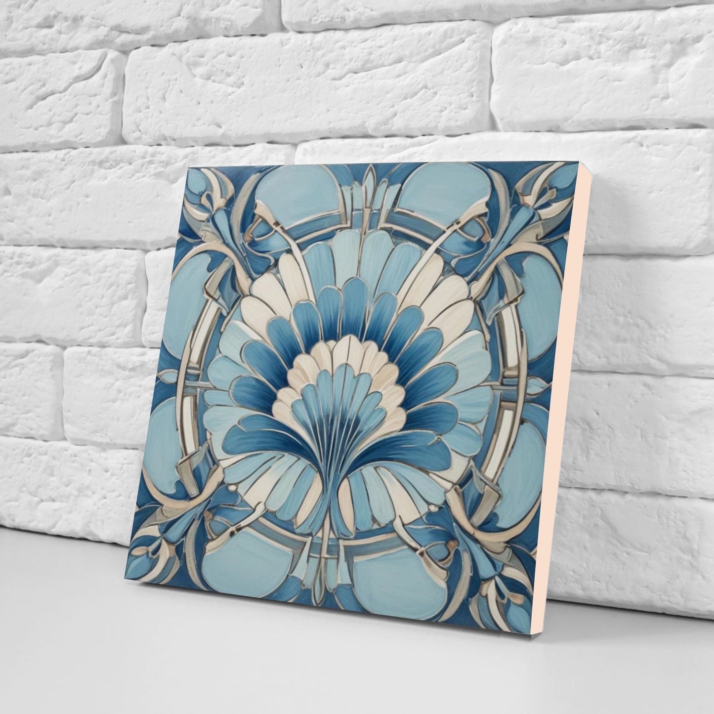 Art Deco Ceramic tiles - Set of 2 Art Deco Wall Decor Geometric Tiles - Kitchen Backsplash Tiles, Table Decorative Tiles, Bathroom Tiles