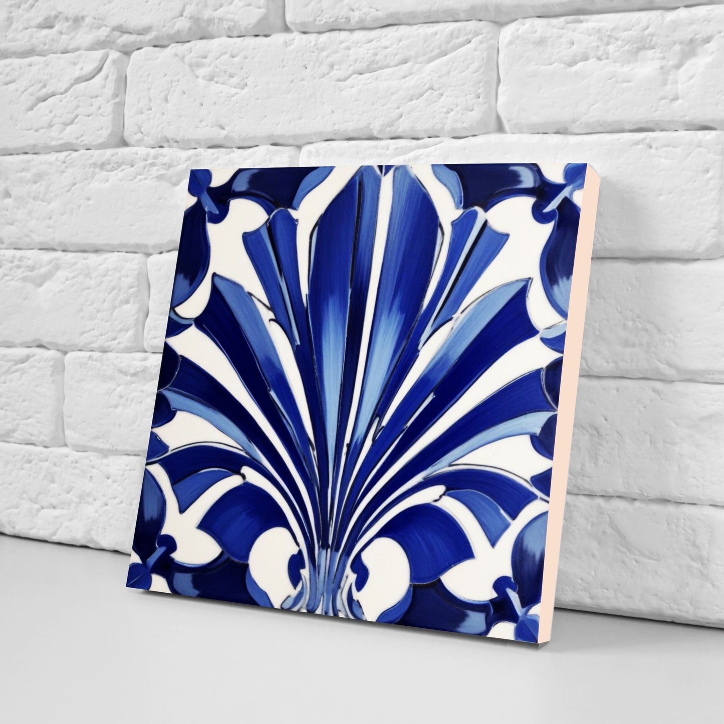 Art Deco Ceramic tiles - Set of 2 Art Deco Wall Decor Geometric Tiles - Kitchen Backsplash Tiles, Table Decorative Tiles, Bathroom Tiles