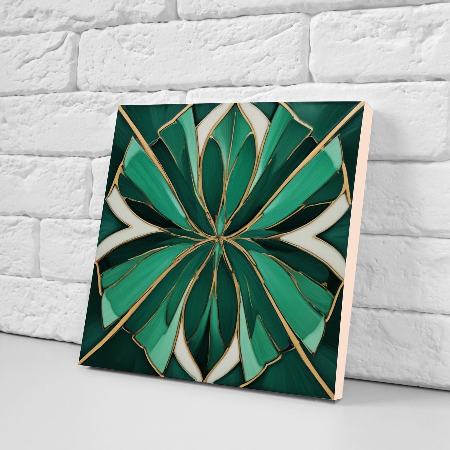 Art Deco Ceramic tiles - Set of 2 Art Deco Wall Decor Geometric Tiles - Kitchen Backsplash Tiles, Table Decorative Tiles, Bathroom Tiles