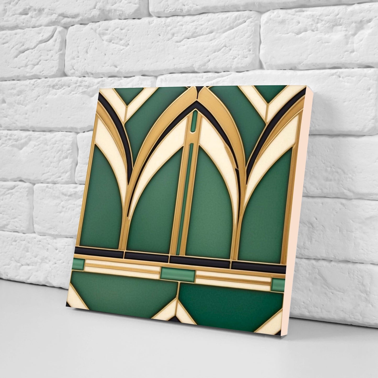 Art Deco Ceramic tiles - Set of 2 Art Deco Wall Decor Geometric Tiles - Kitchen Backsplash Tiles, Table Decorative Tiles, Bathroom Tiles