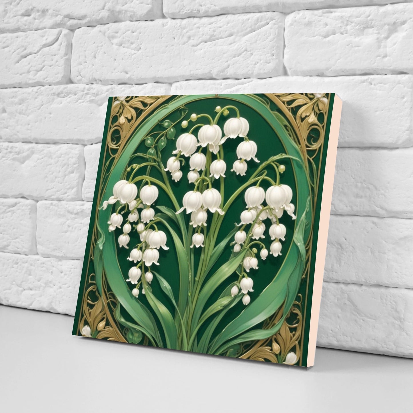 Art Nouveau Flower Ceramic Tiles - Set of 2 Art Nouveau Wall Decor Tiles - Kitchen Backsplash Tiles, Table Decorative Tiles, Bathroom Tiles