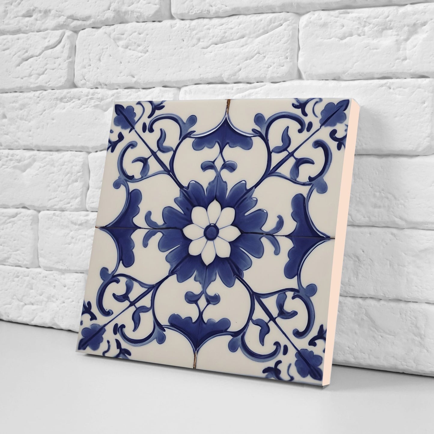 Spanish Ceramic Tiles - Set of 2 Spanish Wall Decor Tiles - Kitchen Backsplash Tiles, Table Decorative Tiles, Bathroom Tiles, Coaster