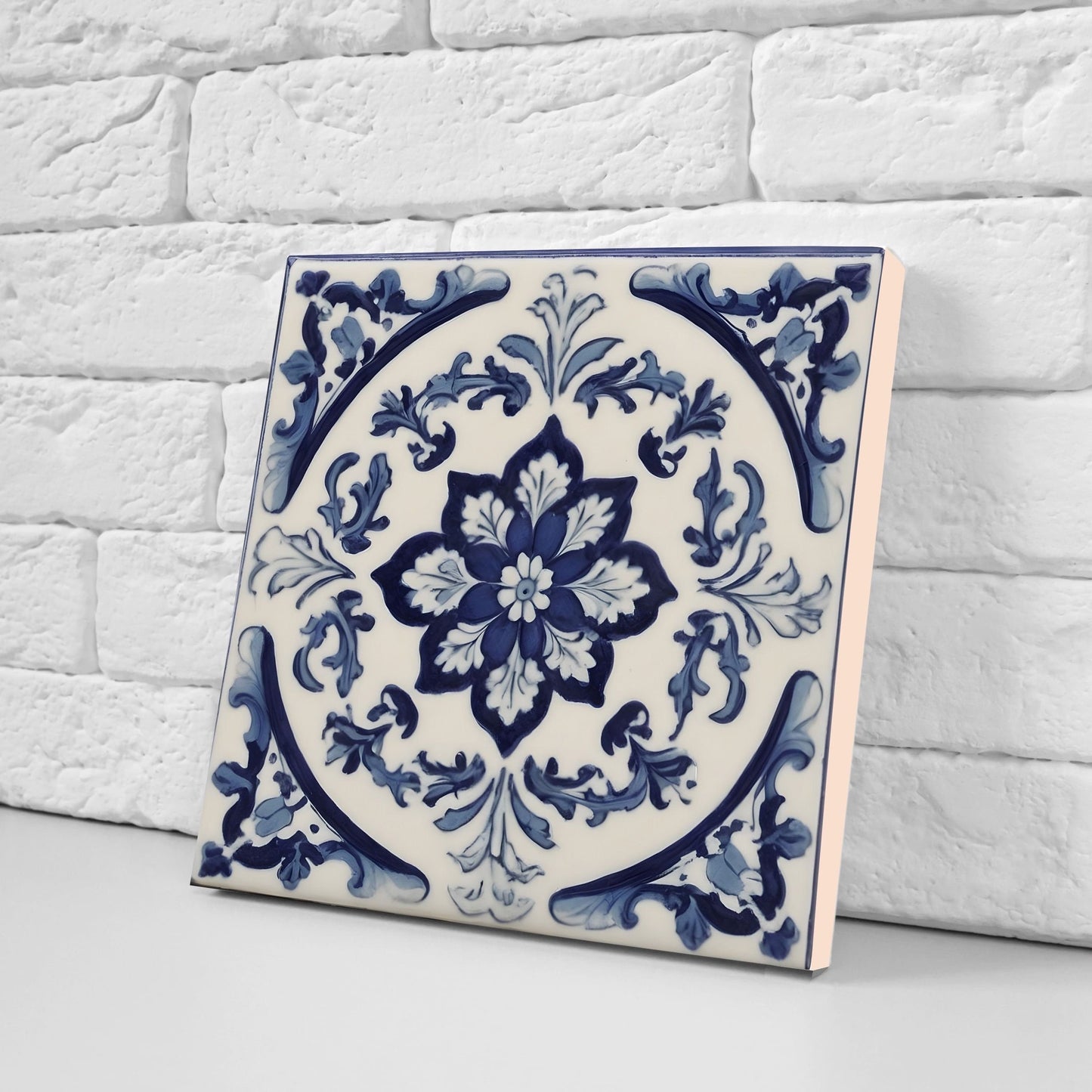 Spanish Ceramic Tiles - Set of 2 Spanish Wall Decor Tiles - Kitchen Backsplash Tiles, Table Decorative Tiles, Bathroom Tiles, Coaster