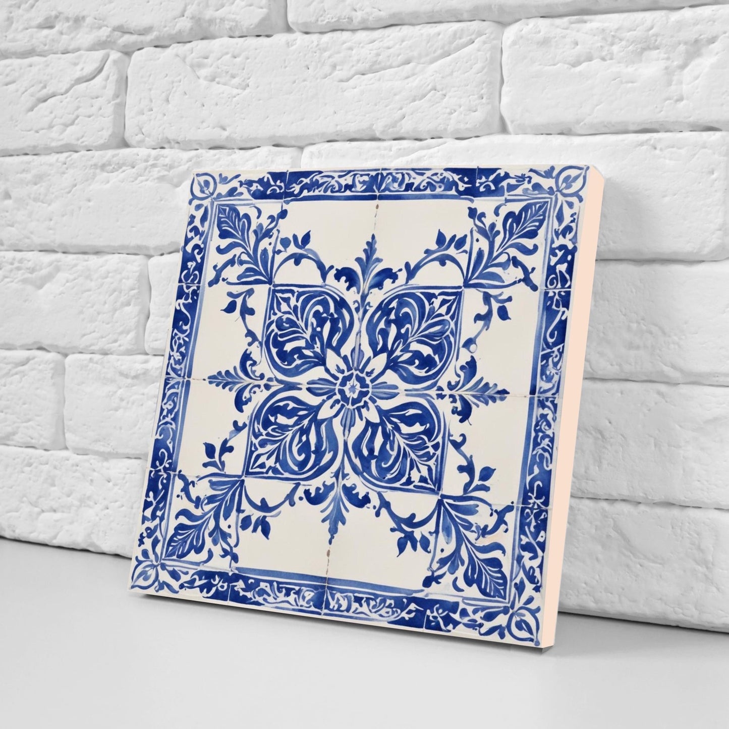 Spanish Ceramic Tiles - Set of 2 Spanish Wall Decor Tiles - Kitchen Backsplash Tiles, Table Decorative Tiles, Bathroom Tiles, Coaster