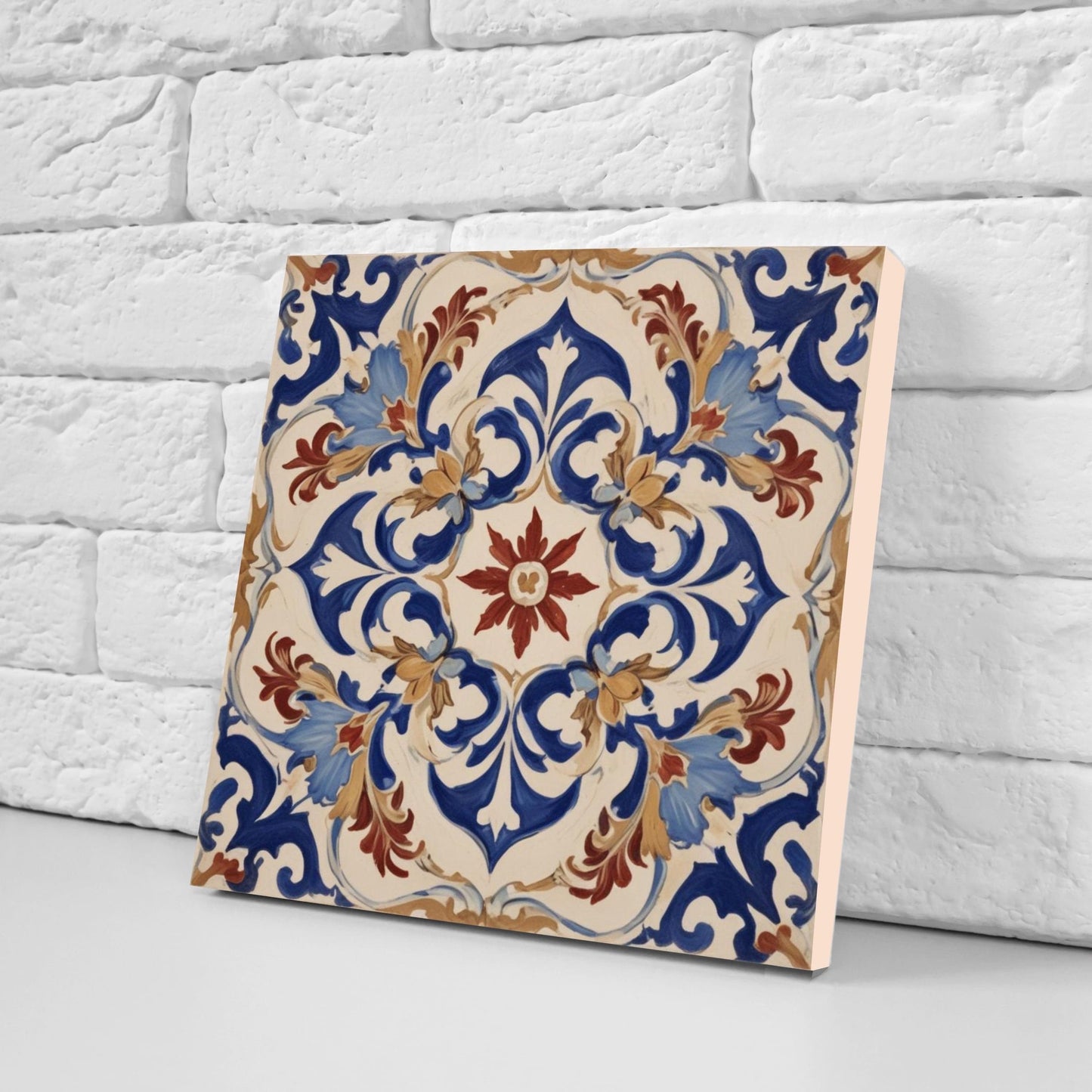 Spanish Ceramic Tiles - Set of 2 Spanish Wall Decor Tiles - Kitchen Backsplash Tiles, Table Decorative Tiles, Bathroom Tiles, Coaster