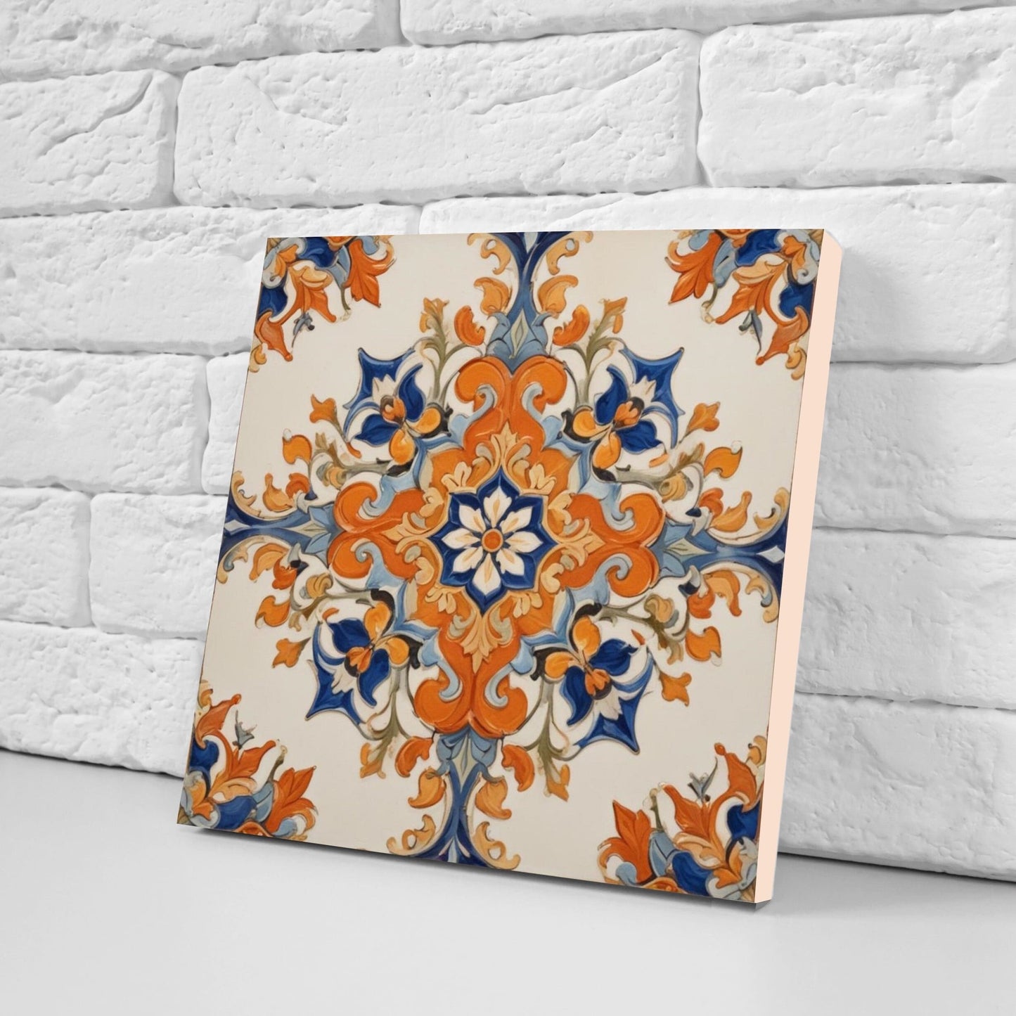 Spanish Ceramic Tiles - Set of 2 Spanish Wall Decor Tiles - Kitchen Backsplash Tiles, Table Decorative Tiles, Bathroom Tiles, Coaster