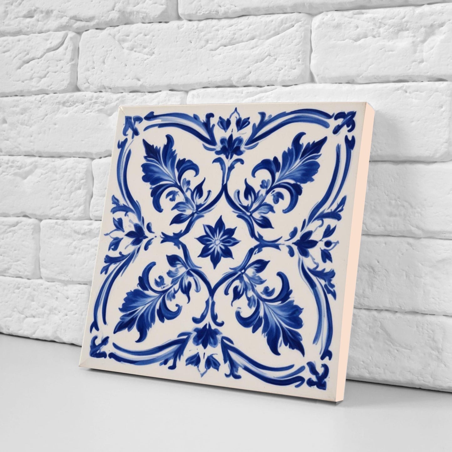 Spanish Ceramic Tiles - Set of 2 Spanish Wall Decor Tiles - Kitchen Backsplash Tiles, Table Decorative Tiles, Bathroom Tiles, Coaster