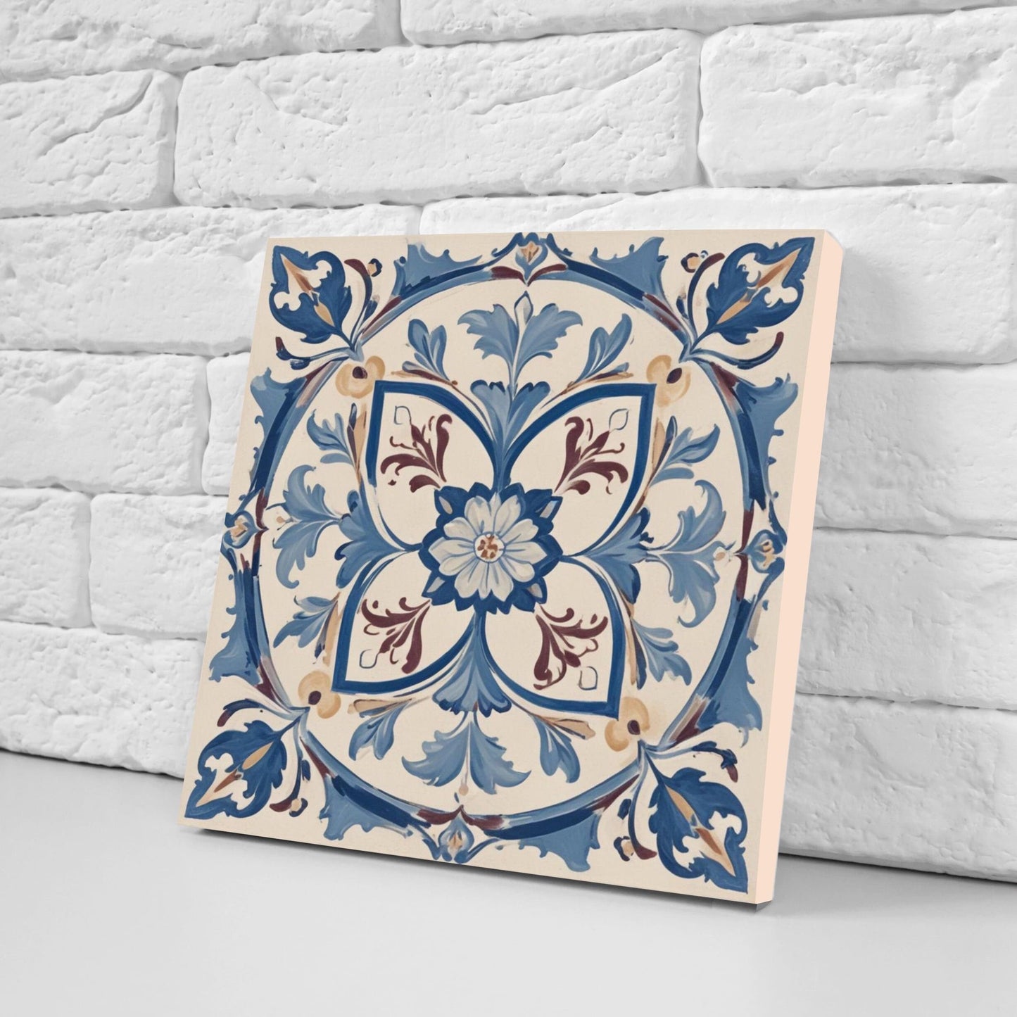 Spanish Ceramic Tiles - Set of 2 Spanish Wall Decor Tiles - Kitchen Backsplash Tiles, Table Decorative Tiles, Bathroom Tiles, Coaster