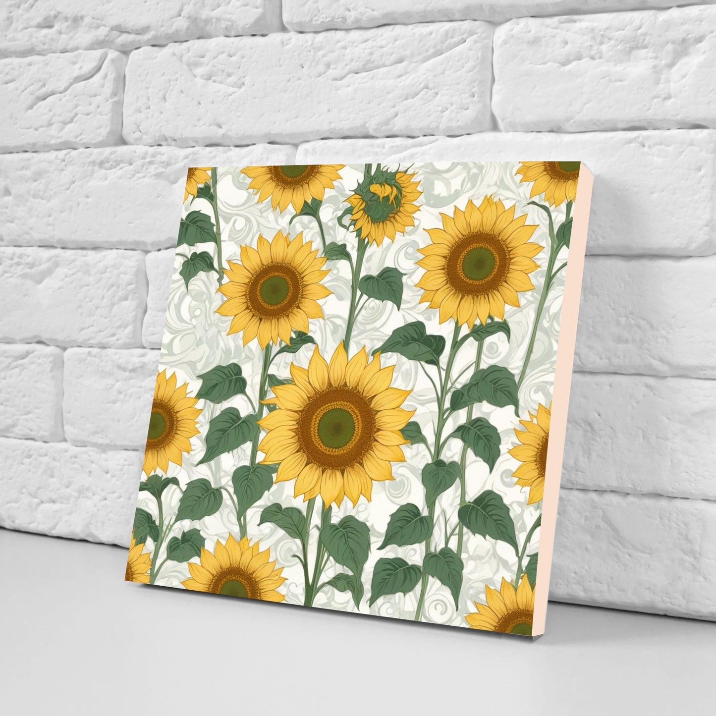Art Nouveau Flower Ceramic Tiles - Set of 2 Art Nouveau Wall Decor Tiles - Kitchen Backsplash Tiles, Table Decorative Tiles, Bathroom Tiles