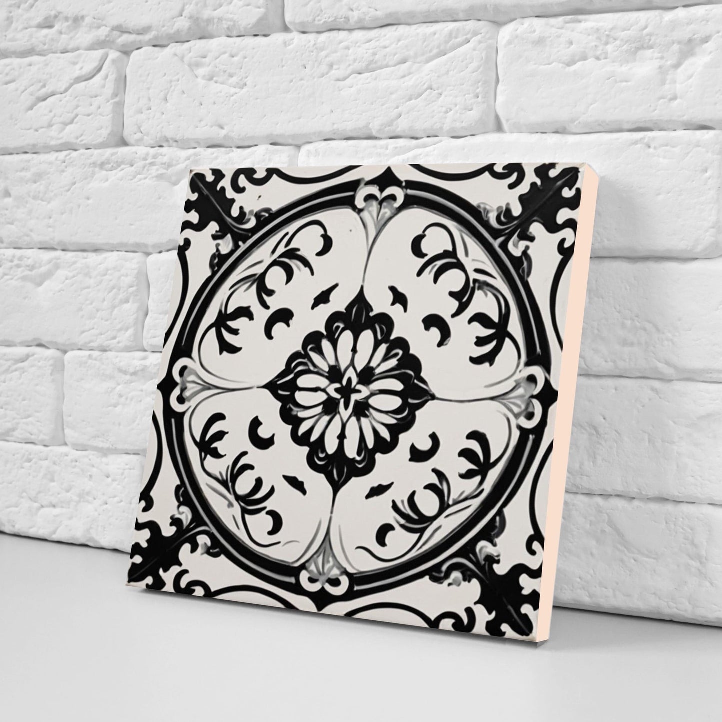 Spanish Ceramic Flower Tiles - Set of 2 Spanish Wall Decor Tiles - Kitchen Backsplash Tiles, Table Decorative Tiles, Bathroom Tiles, Coaster