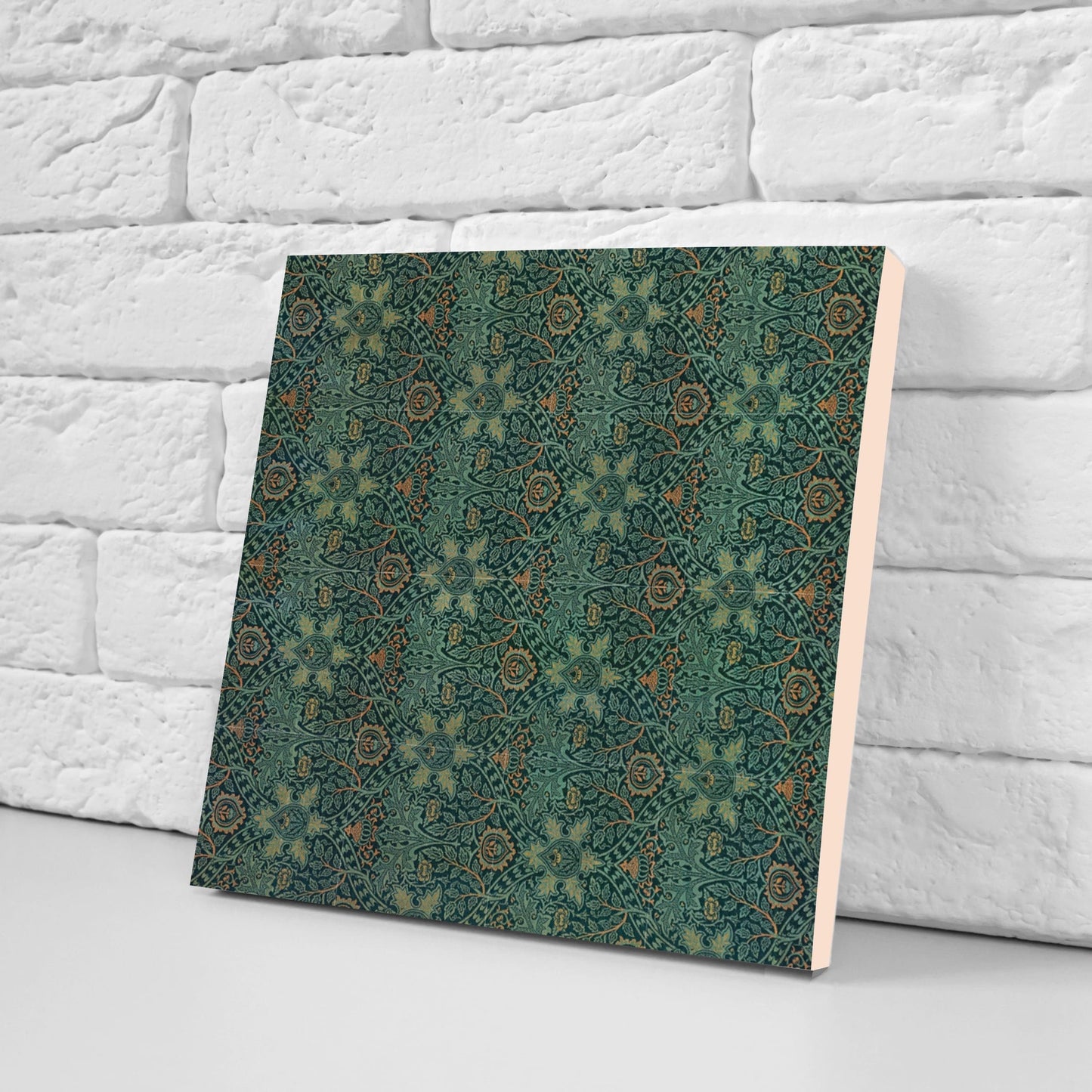 Art Nouveau Flower Ceramic Tiles - Set of 2 Ispahan Wall Decor Tiles - Kitchen Backsplash Tiles, Table Decorative Tiles, Bathroom Tiles