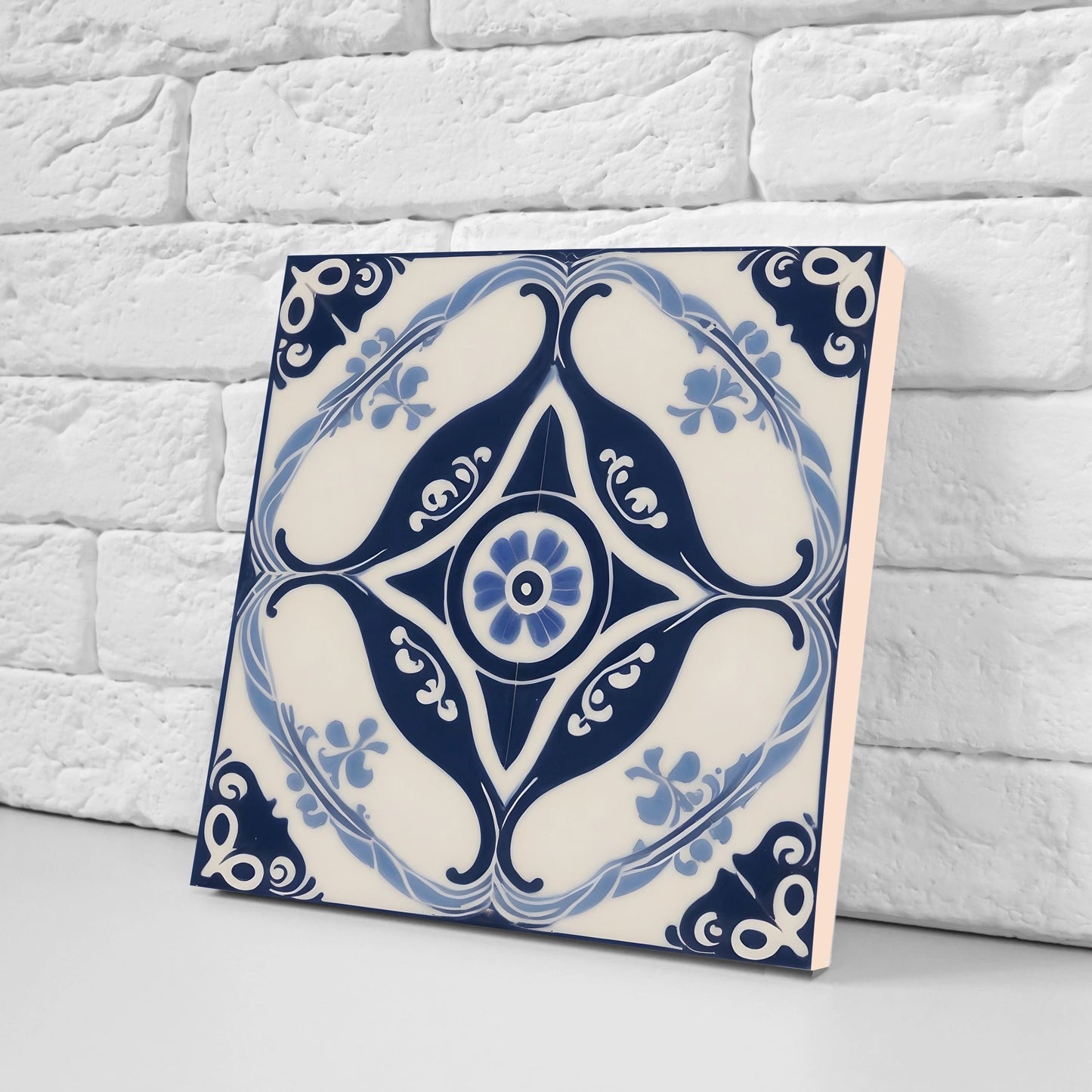 Greek Mediterranean Tiles - Set of 2 Greek Wall Decor Tiles - Kitchen Backsplash Tiles, Table Decorative Tiles, Bathroom Tiles, Coaster