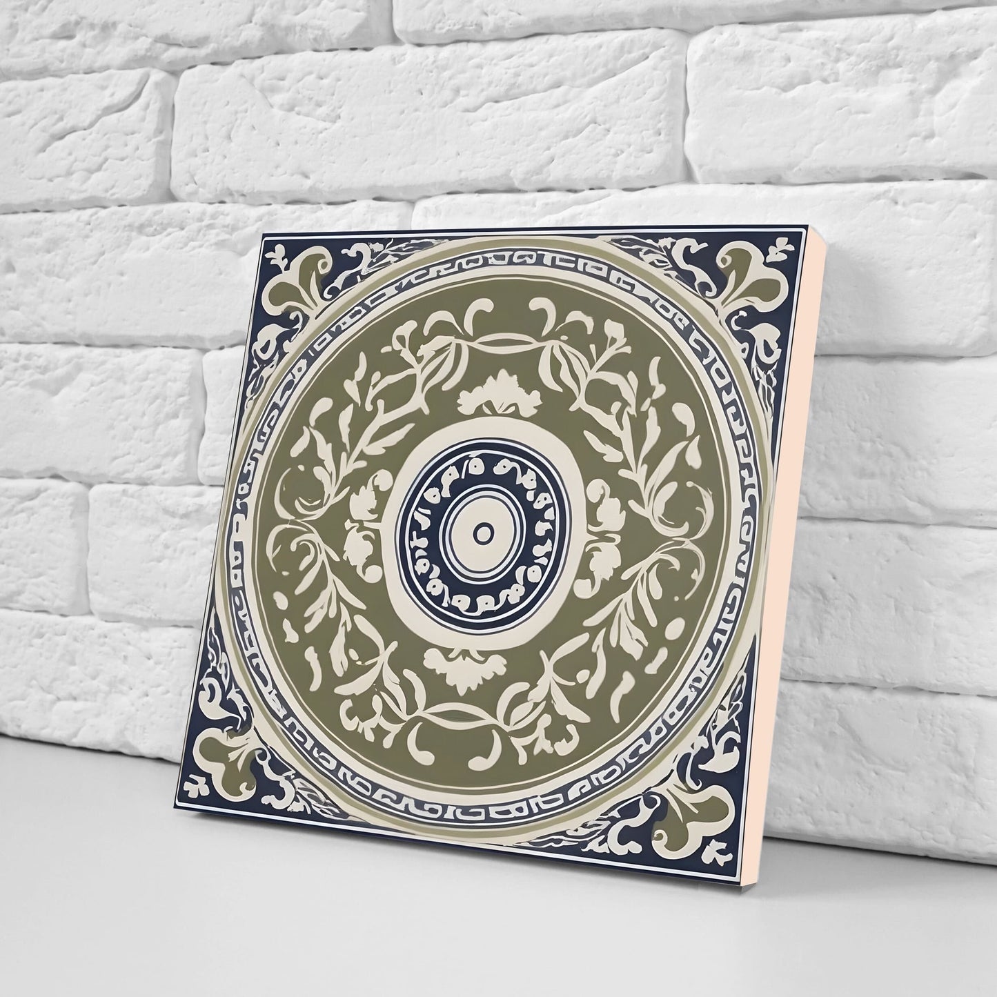 Greek Mediterranean Tiles - Set of 2 Greek Wall Decor Tiles - Kitchen Backsplash Tiles, Table Decorative Tiles, Bathroom Tiles, Coaster
