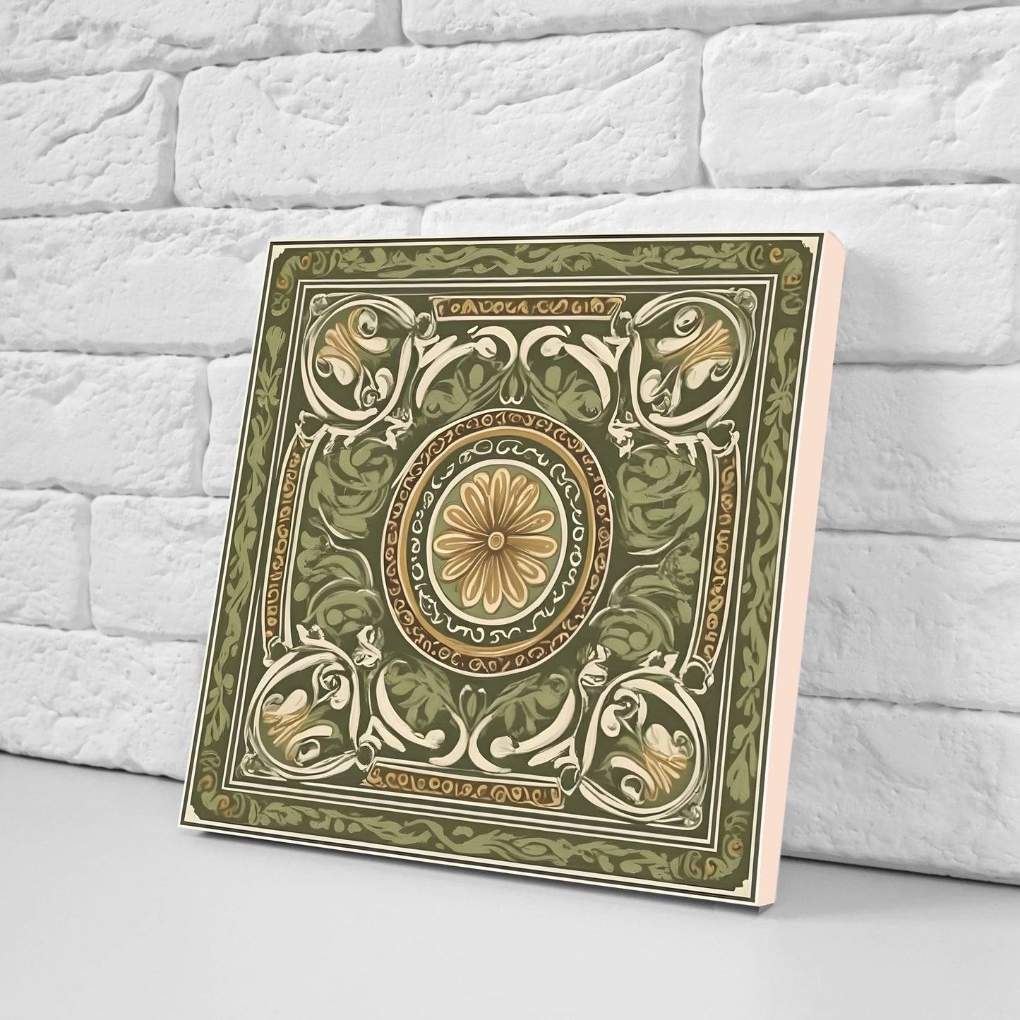 Greek Mediterranean Tiles - Set of 2 Greek Wall Decor Tiles - Kitchen Backsplash Tiles, Table Decorative Tiles, Bathroom Tiles, Coaster