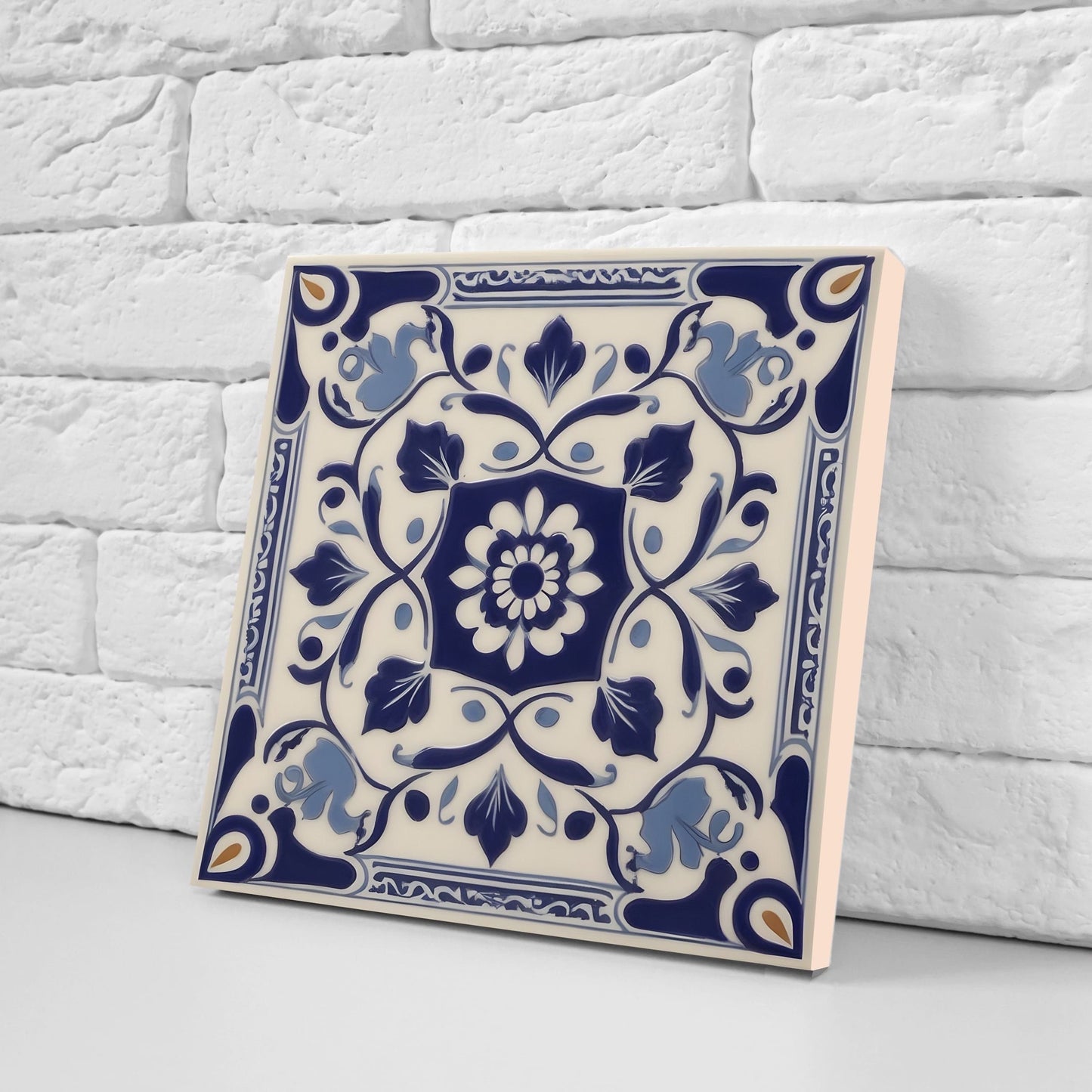 Greek Mediterranean Tiles - Set of 2 Greek Wall Decor Tiles - Kitchen Backsplash Tiles, Table Decorative Tiles, Bathroom Tiles, Coaster