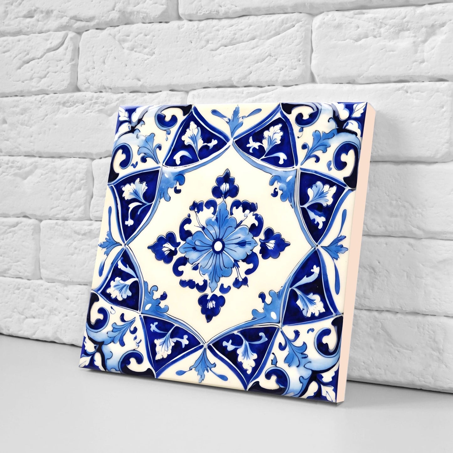 Italian Majolica Tiles - Set of 2 Sicilian Wall Decor Tiles - Kitchen Backsplash Tiles, Table Decorative Tiles, Bathroom Tiles, Coaster