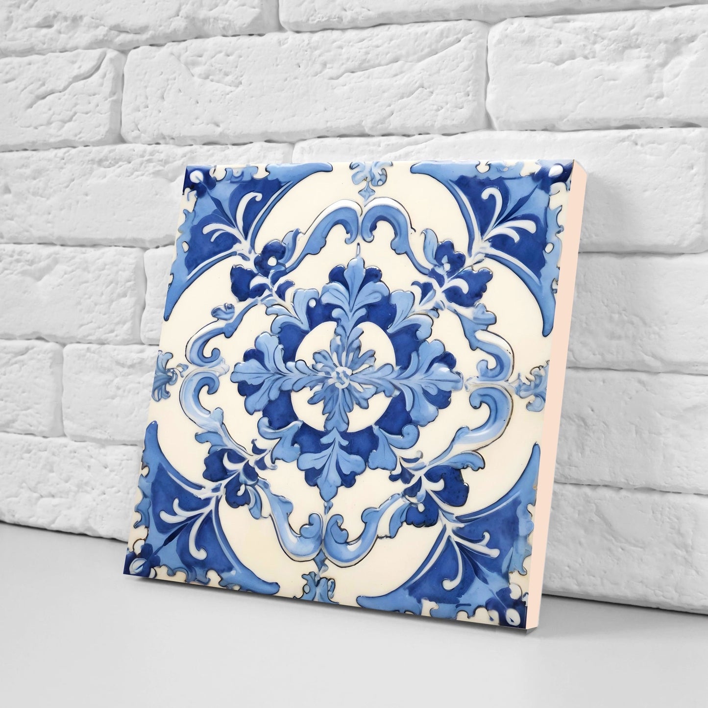 Italian Majolica Tiles - Set of 2 Sicilian Wall Decor Tiles - Kitchen Backsplash Tiles, Table Decorative Tiles, Bathroom Tiles, Coaster