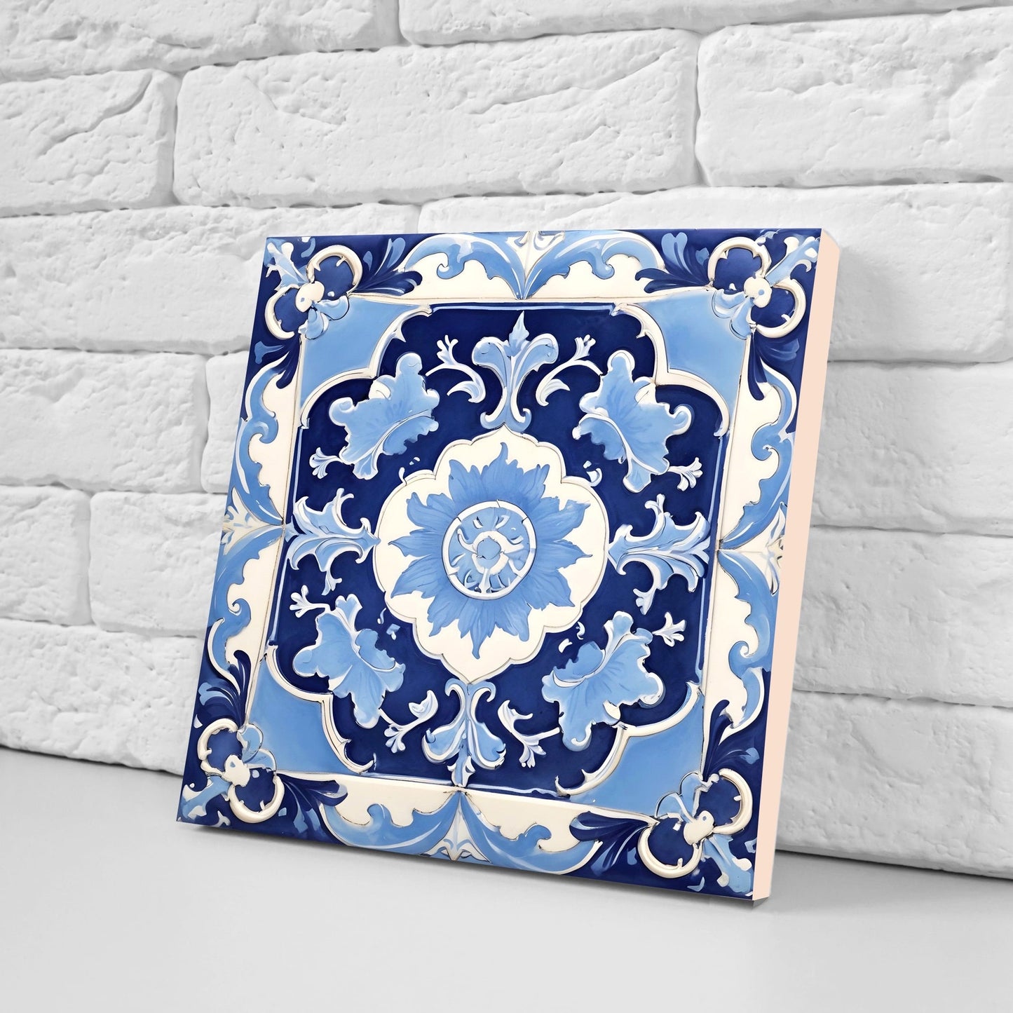 Italian Majolica Tiles - Set of 2 Sicilian Wall Decor Tiles - Kitchen Backsplash Tiles, Table Decorative Tiles, Bathroom Tiles, Coaster